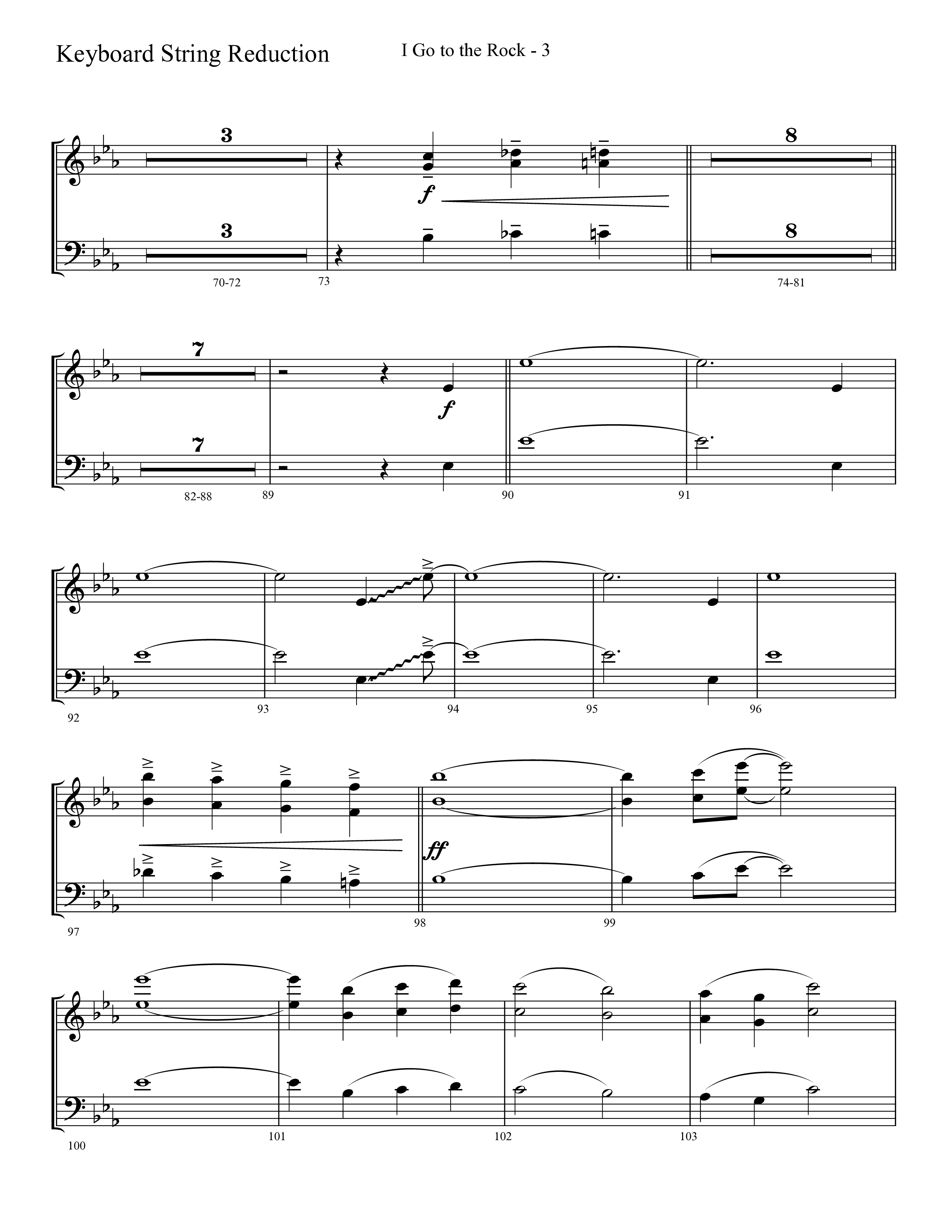I Go To The Rock (Choral Anthem SATB) String Reduction (Lifeway Choral / Arr. Cliff Duren)