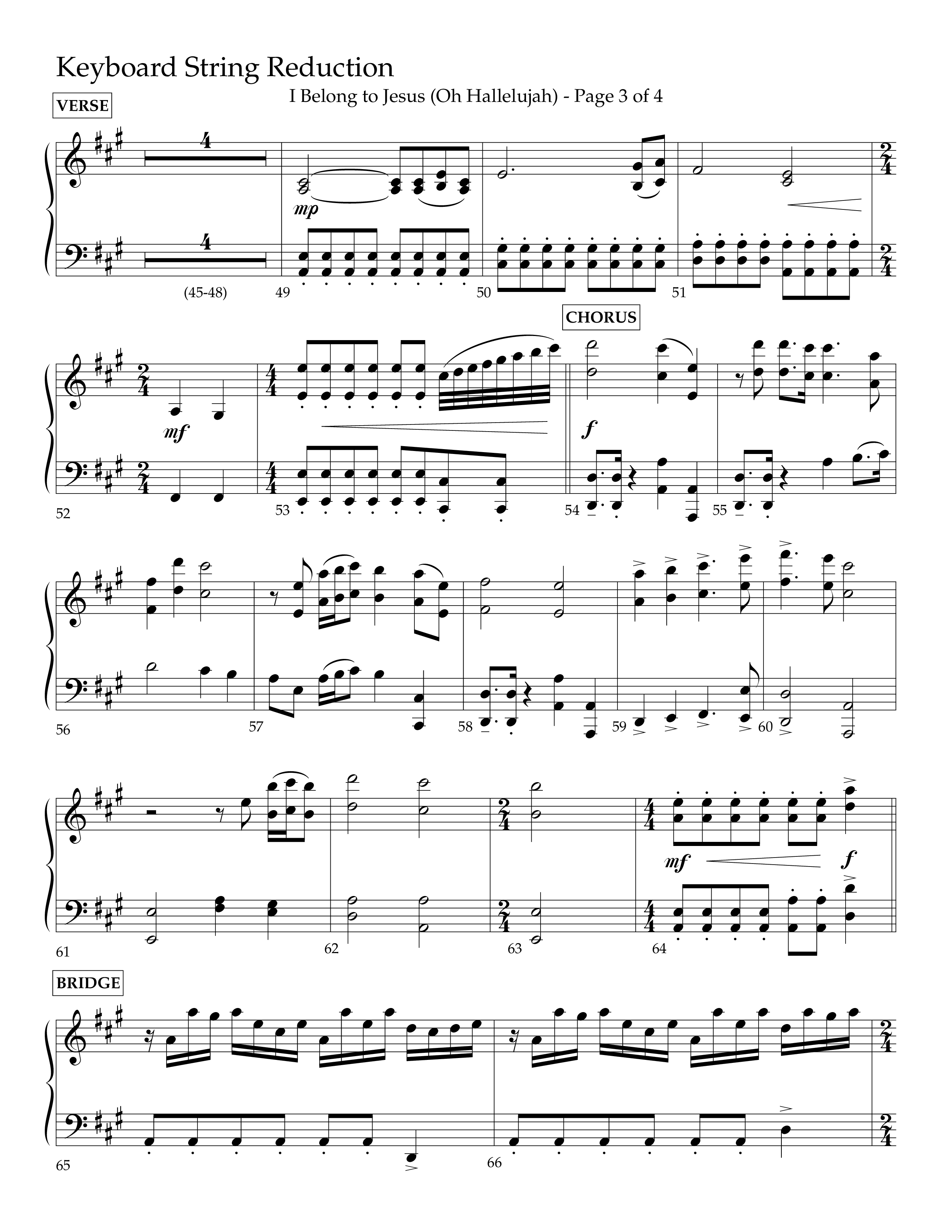 I Belong To Jesus (Oh Hallelujah) (Choral Anthem SATB) String Reduction (Lifeway Choral / Arr. Luke Gambill / Orch. Josh Stewart)