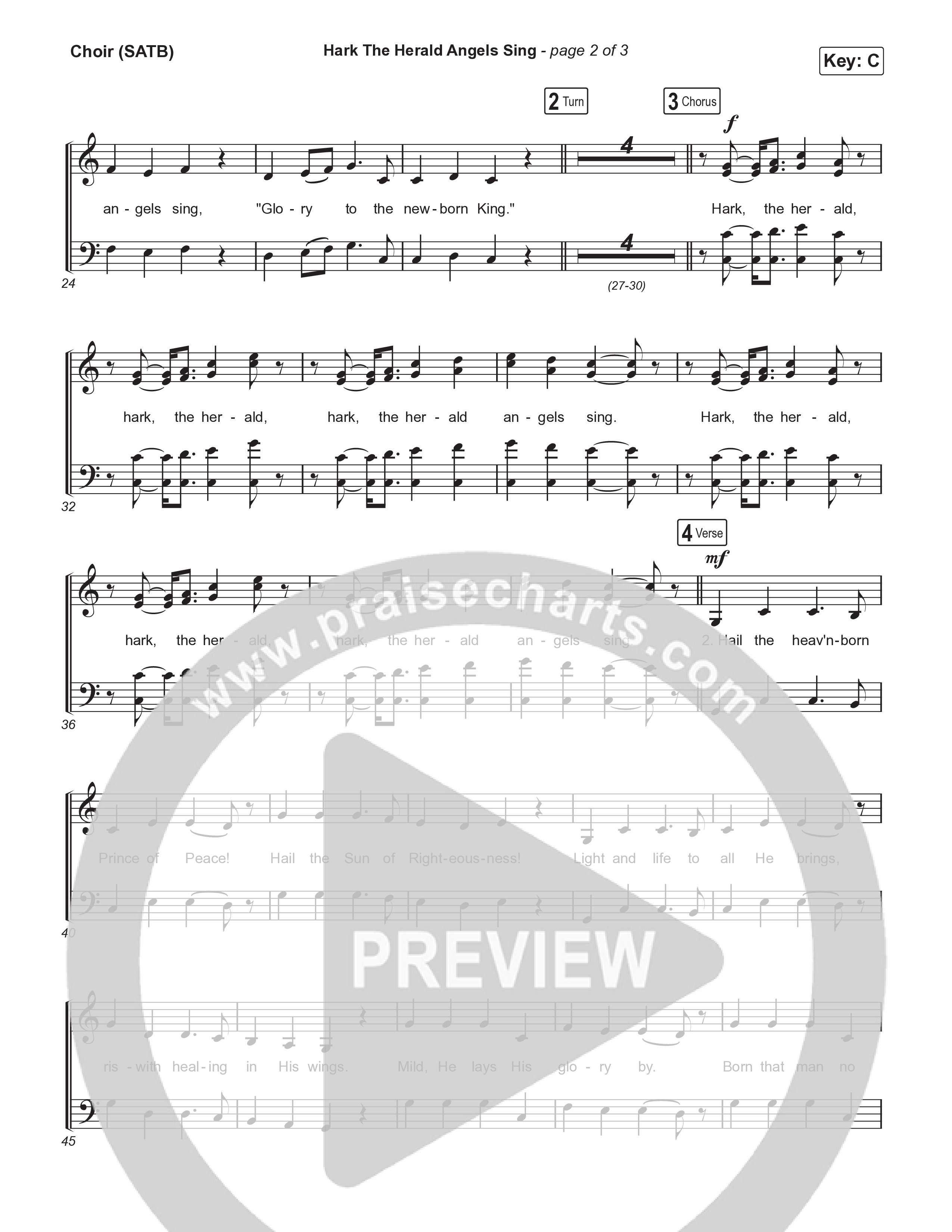 Hark The Herald Angels Sing Choir Sheet (SATB) (CCV Music)