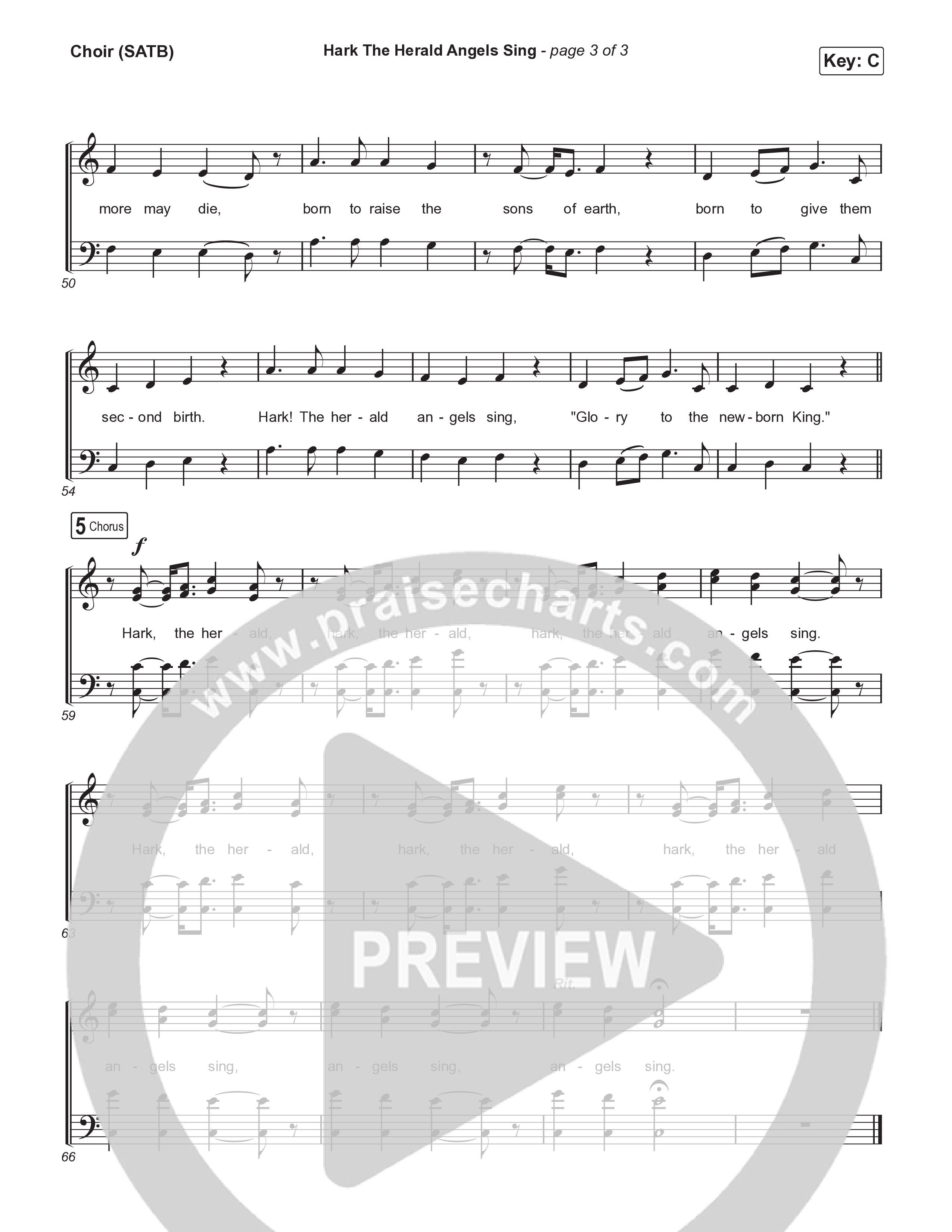 Hark The Herald Angels Sing Choir Sheet (SATB) (CCV Music)