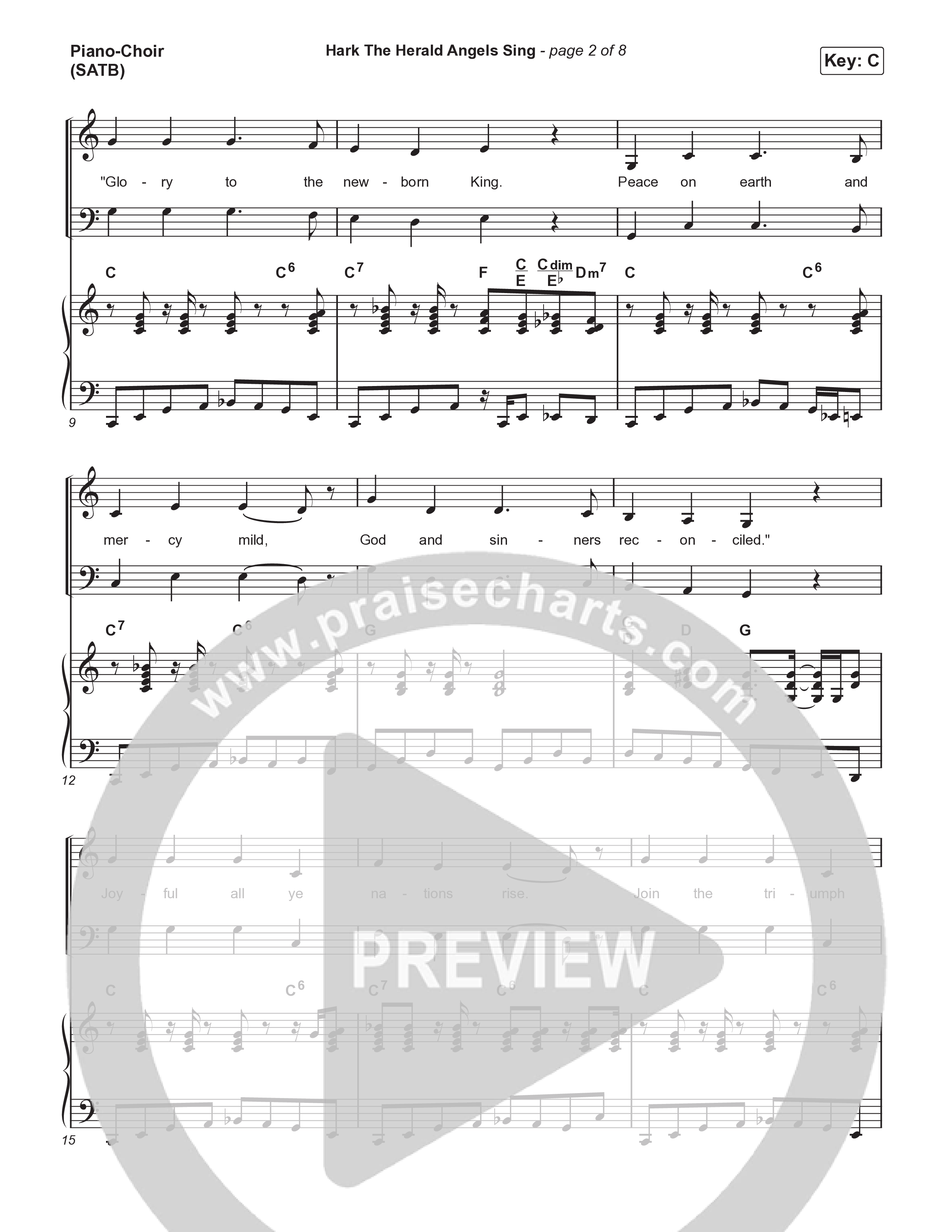 Hark The Herald Angels Sing Piano/Vocal (SATB) (CCV Music)