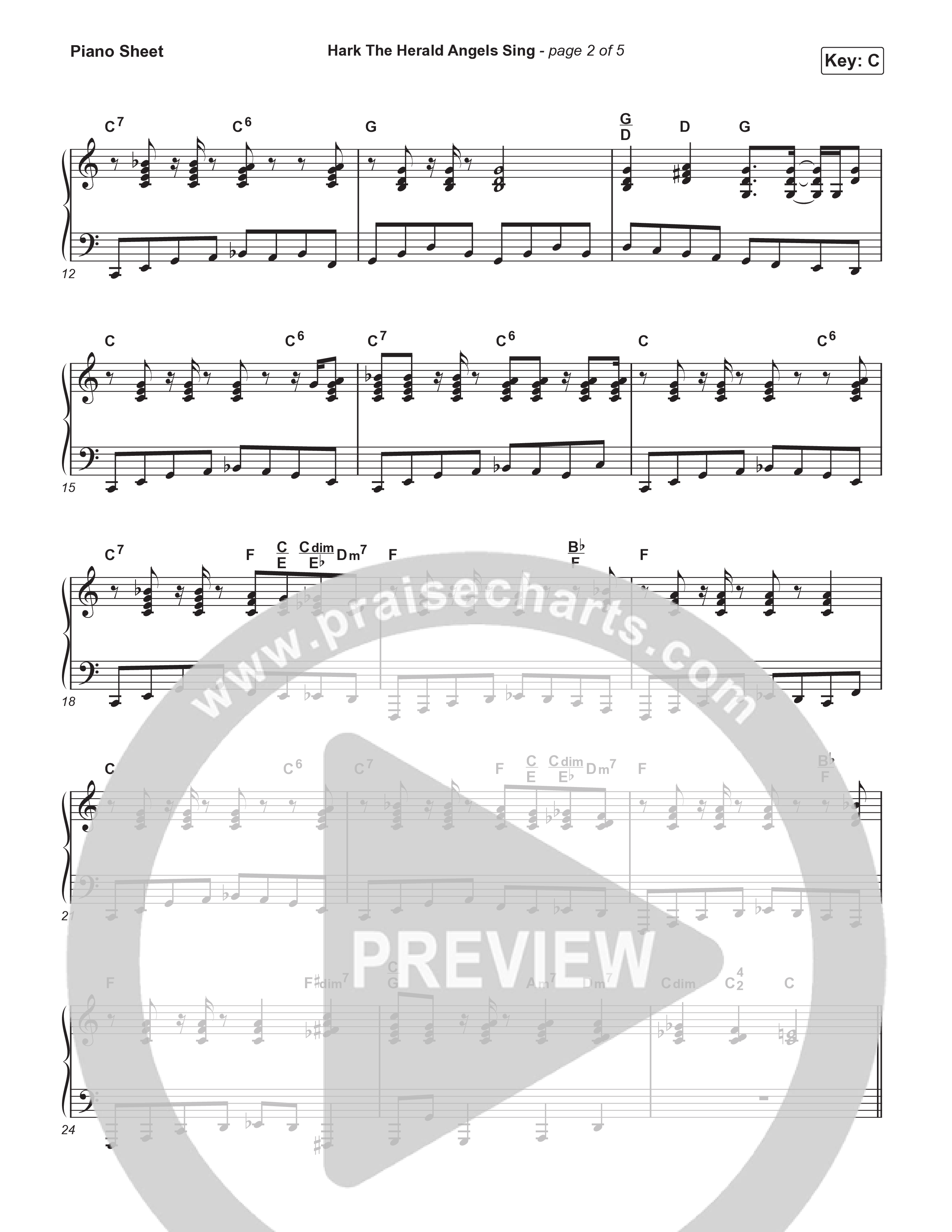 Hark The Herald Angels Sing Piano Sheet (CCV Music)