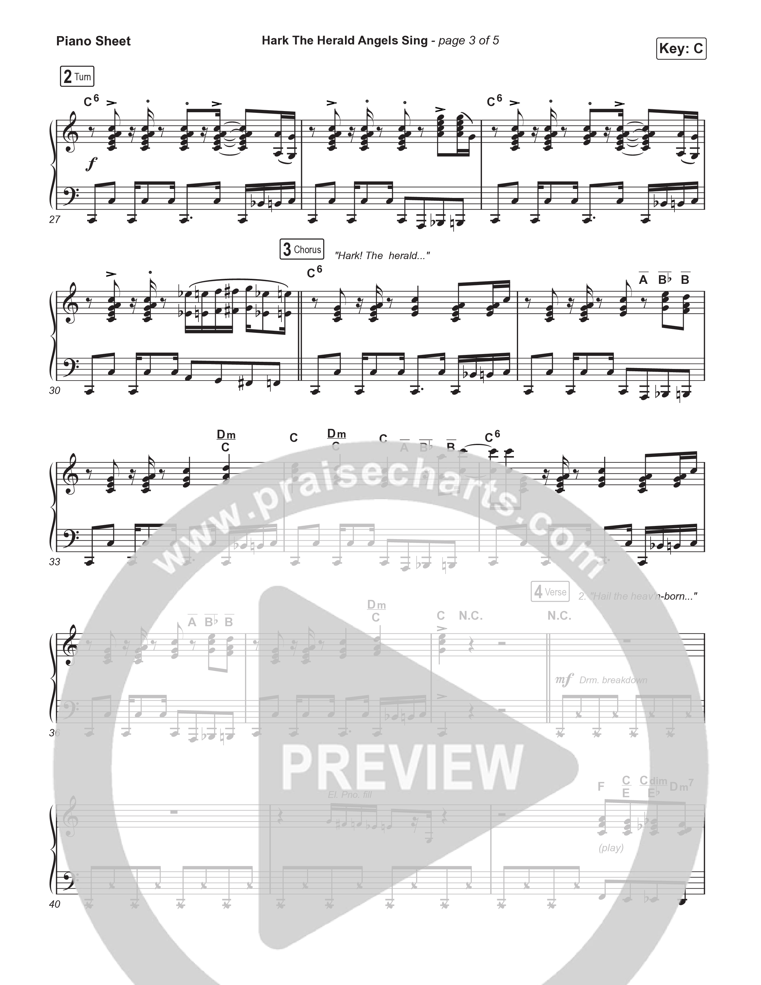 Hark The Herald Angels Sing Piano Sheet (CCV Music)