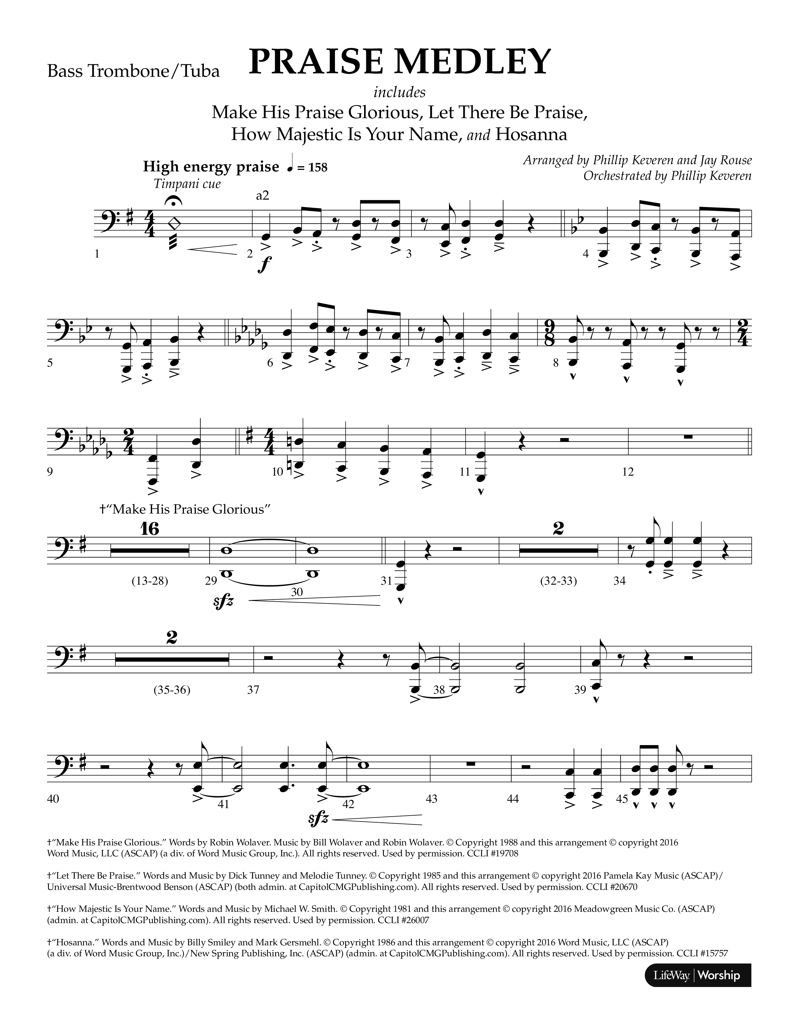 Praise Medley (Choral Anthem SATB) Orchestration (Lifeway Choral / Arr. Phillip Keveren / Arr. Jay Rouse)