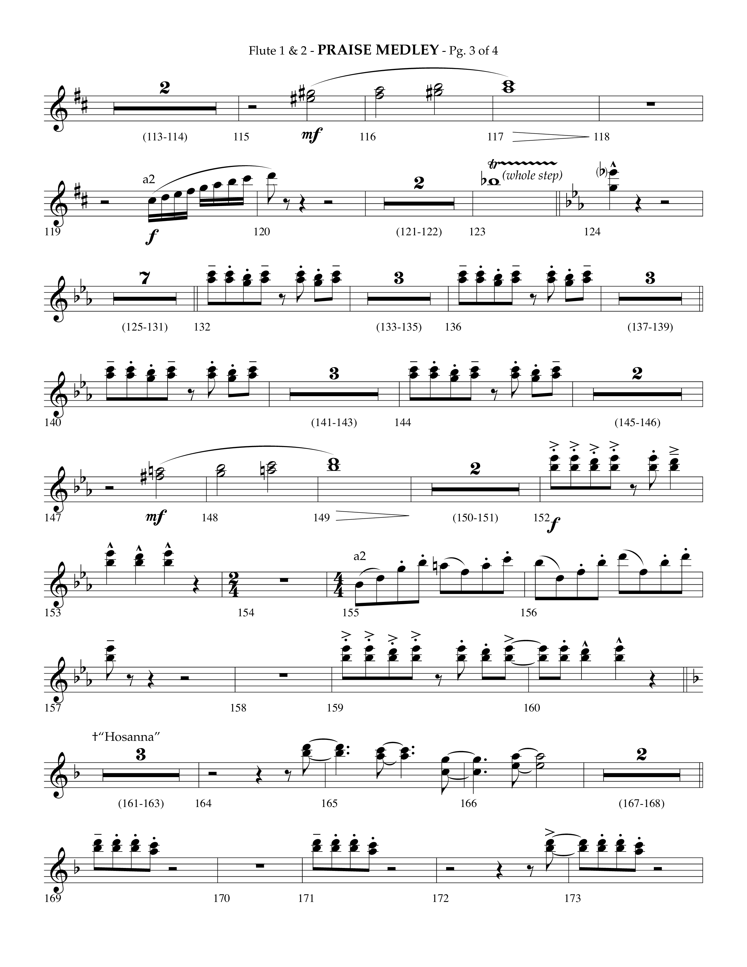 Praise Medley (Choral Anthem SATB) Flute 1/2 (Lifeway Choral / Arr. Phillip Keveren / Arr. Jay Rouse)