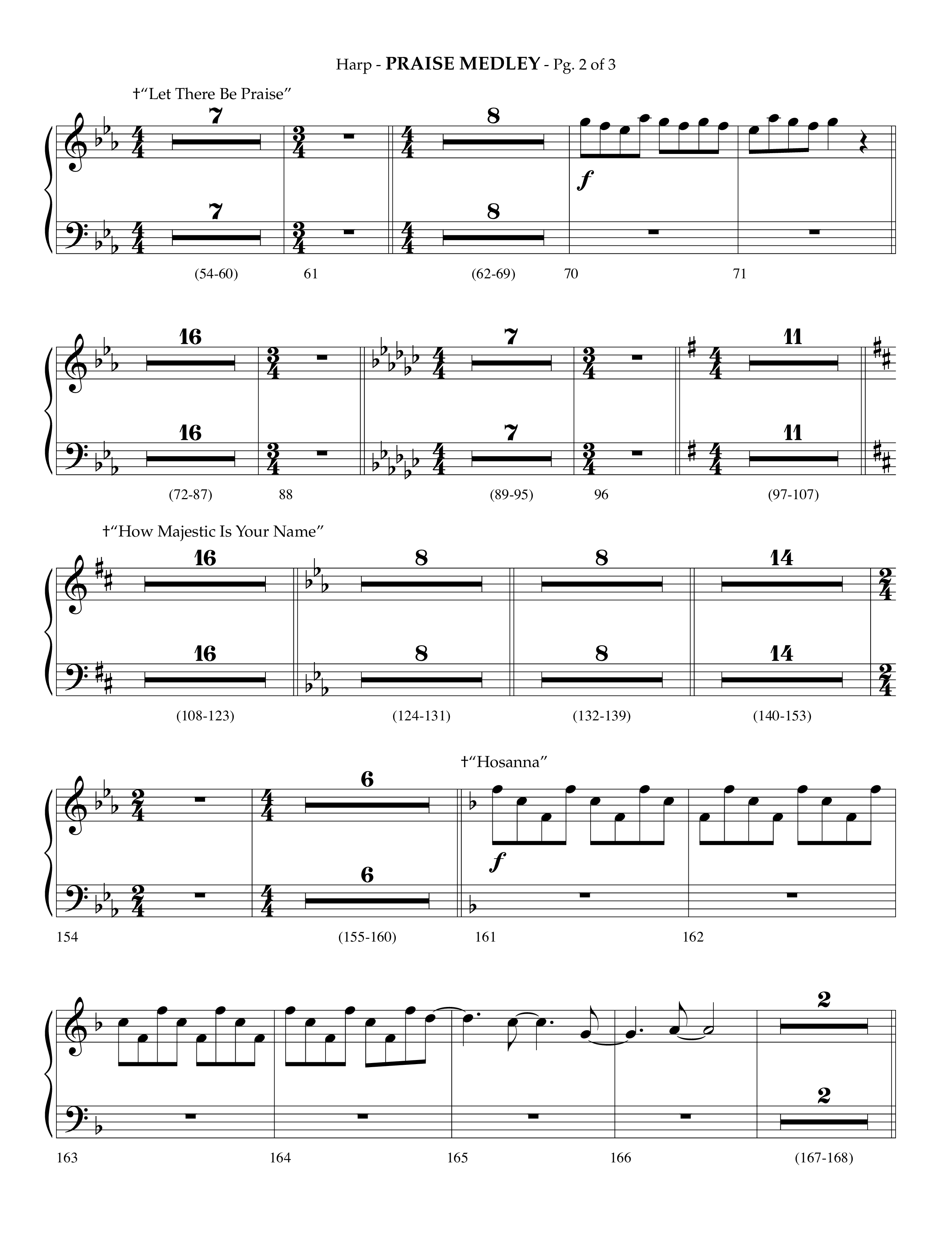 Praise Medley (Choral Anthem SATB) Harp (Lifeway Choral / Arr. Phillip Keveren / Arr. Jay Rouse)