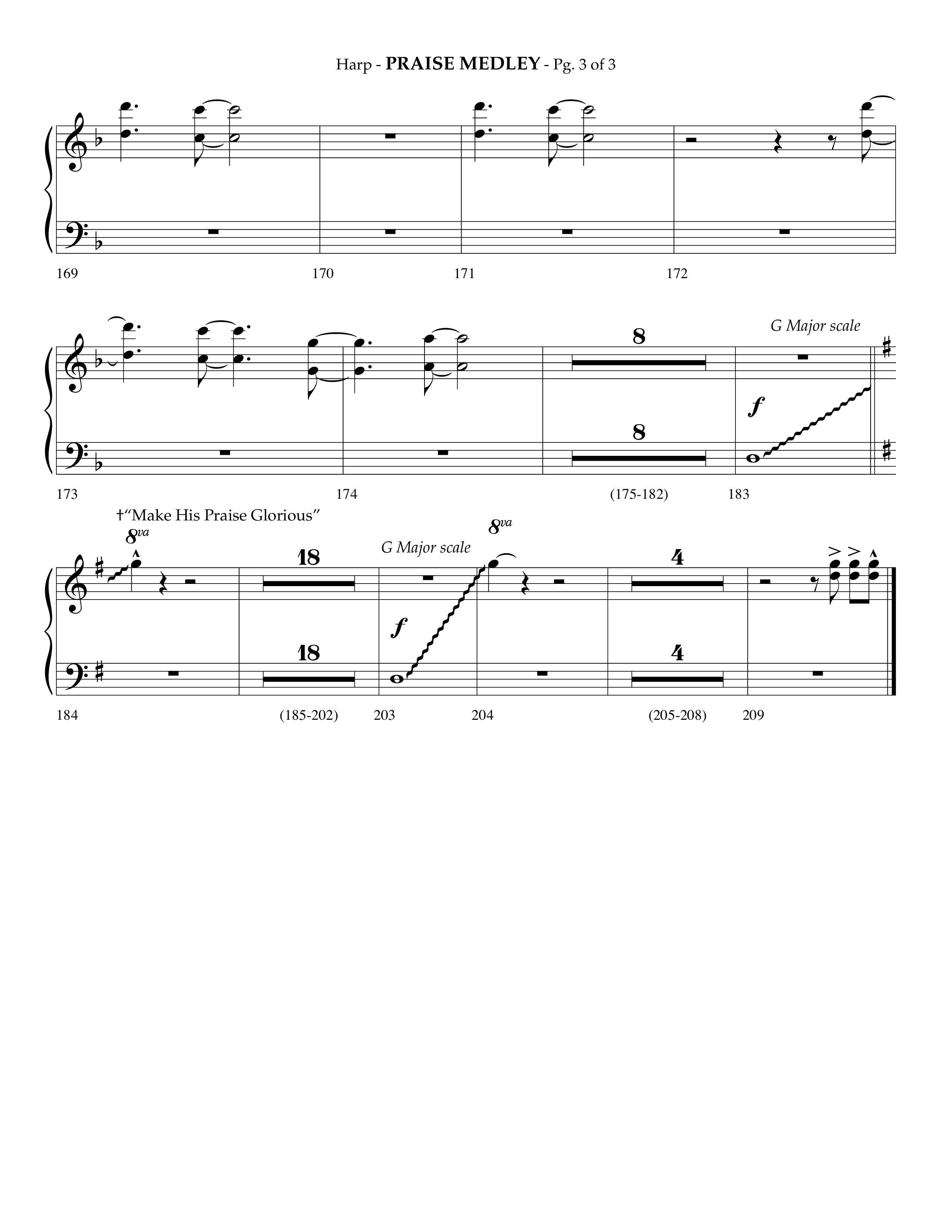 Praise Medley (Choral Anthem SATB) Harp (Lifeway Choral / Arr. Phillip Keveren / Arr. Jay Rouse)