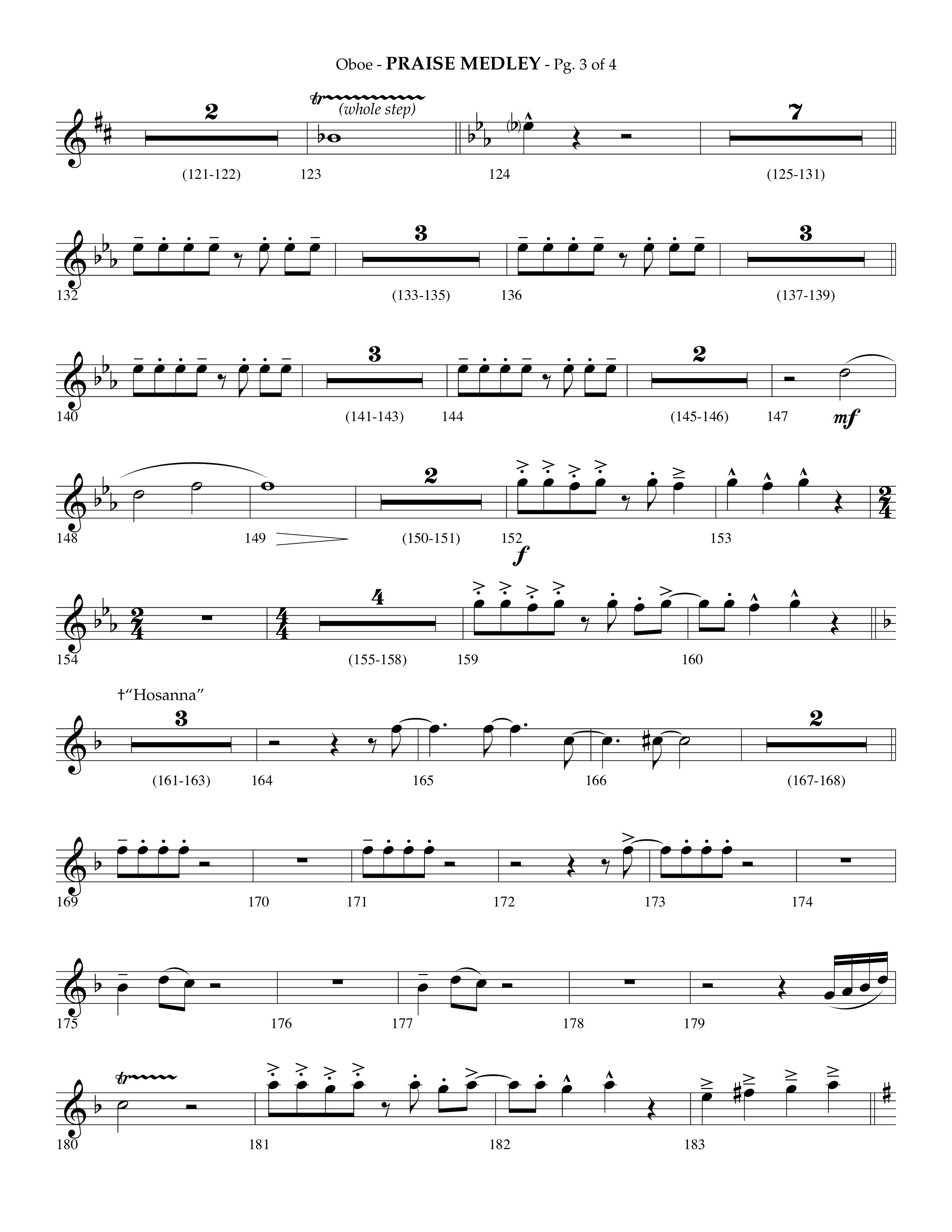 Praise Medley (Choral Anthem SATB) Oboe (Lifeway Choral / Arr. Phillip Keveren / Arr. Jay Rouse)