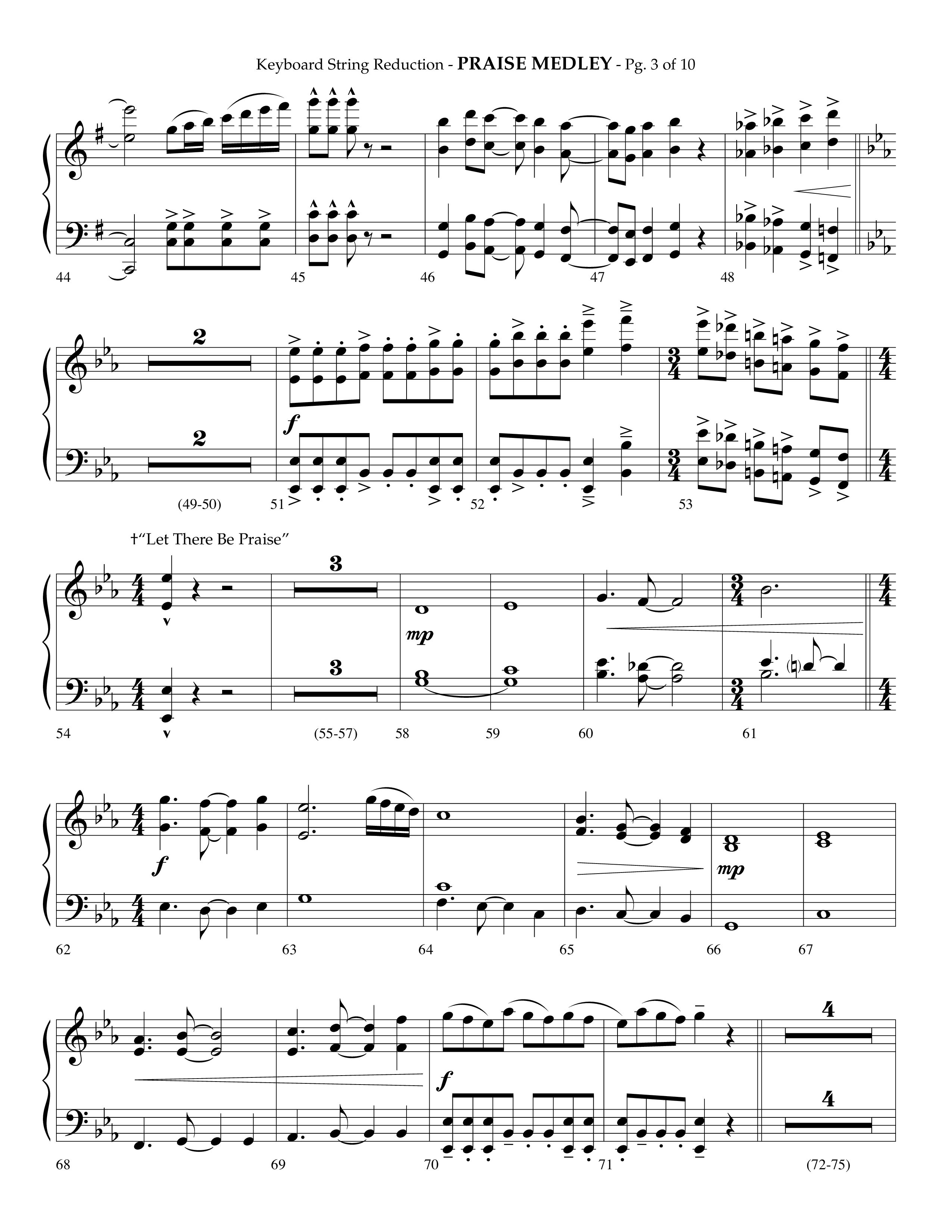 Praise Medley (Choral Anthem SATB) String Reduction (Lifeway Choral / Arr. Phillip Keveren / Arr. Jay Rouse)