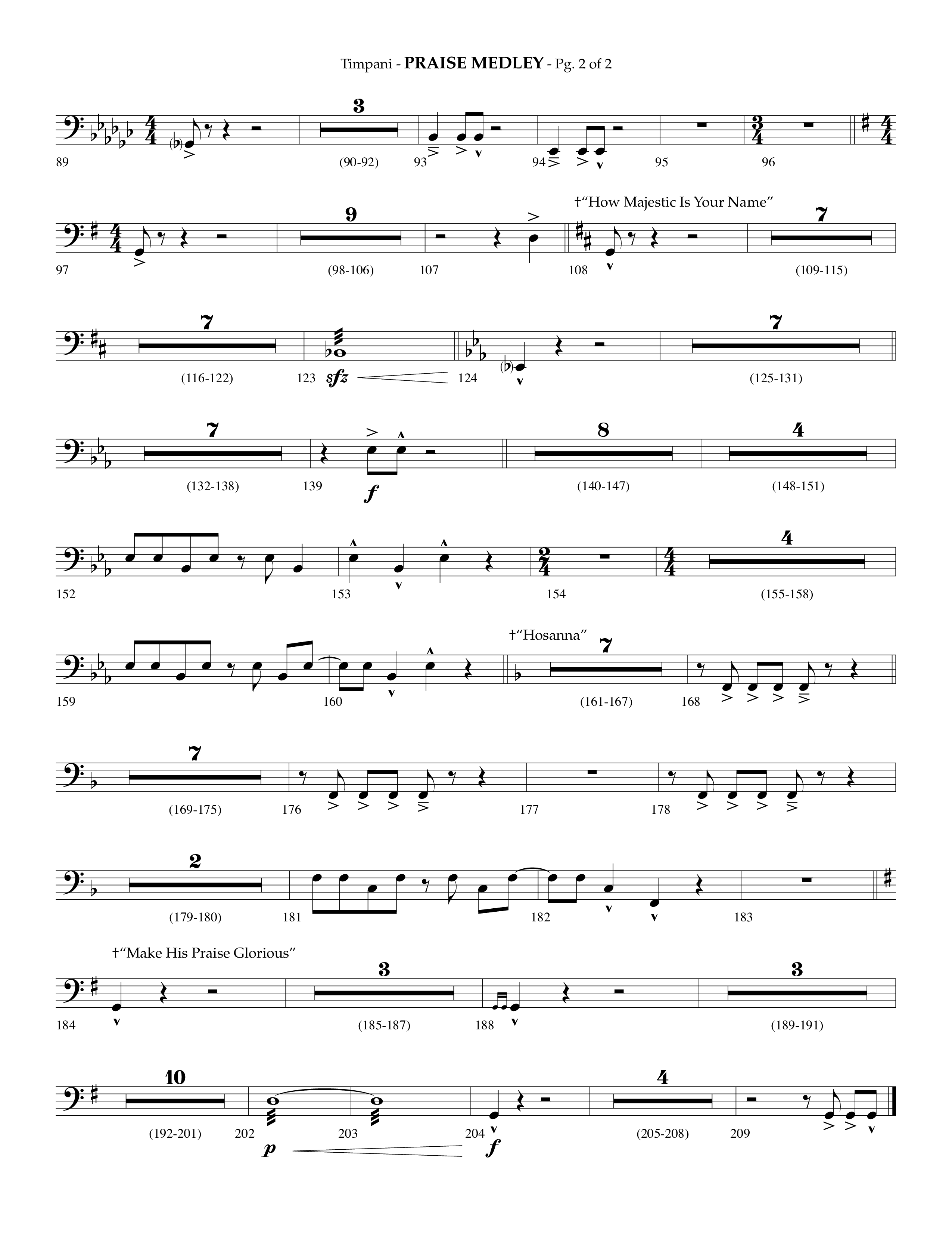 Praise Medley (Choral Anthem SATB) Timpani (Lifeway Choral / Arr. Phillip Keveren / Arr. Jay Rouse)