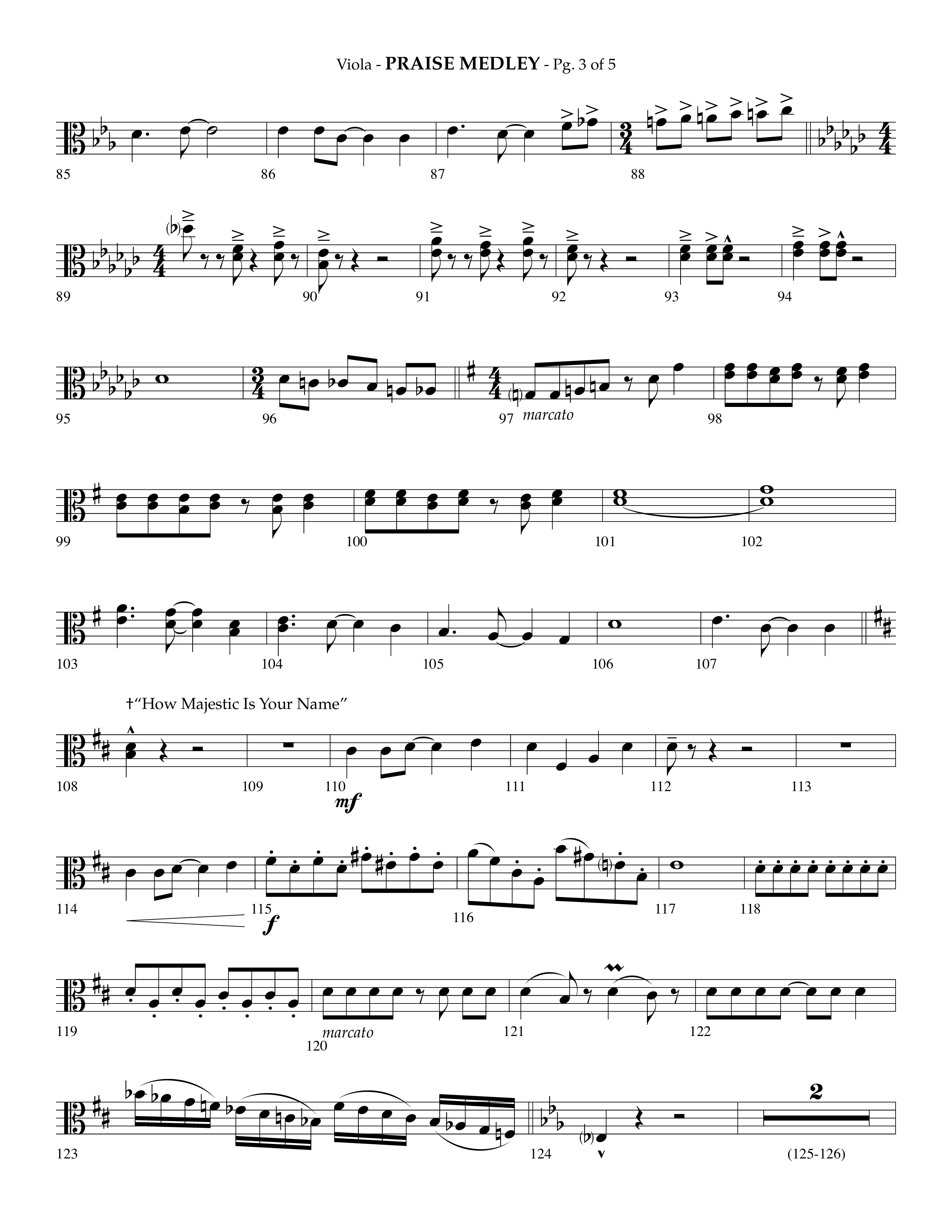 Praise Medley (Choral Anthem SATB) Viola (Lifeway Choral / Arr. Phillip Keveren / Arr. Jay Rouse)