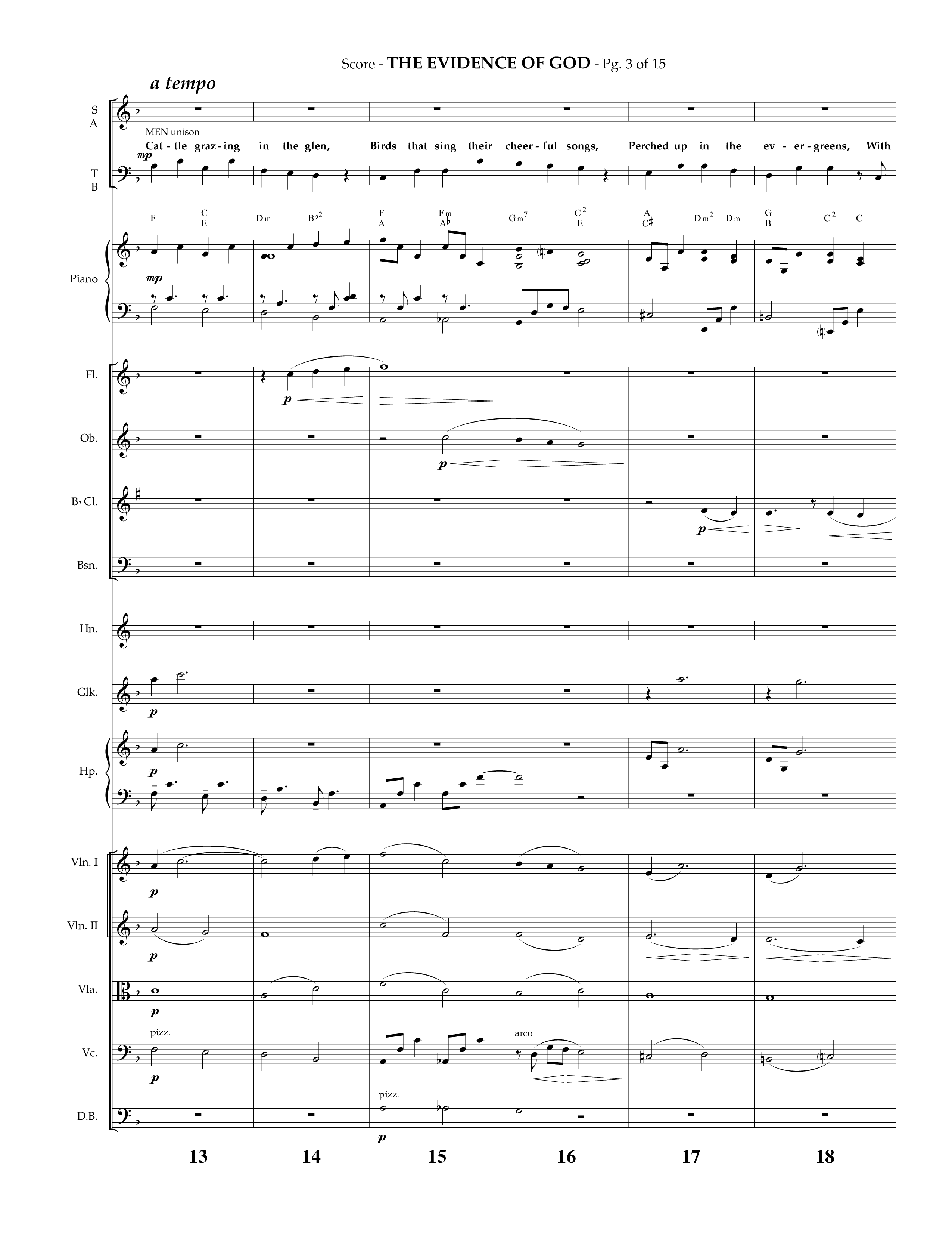 The Evidence Of God (Choral Anthem SATB) Orchestration (Lifeway Choral / Arr. Phillip Keveren)