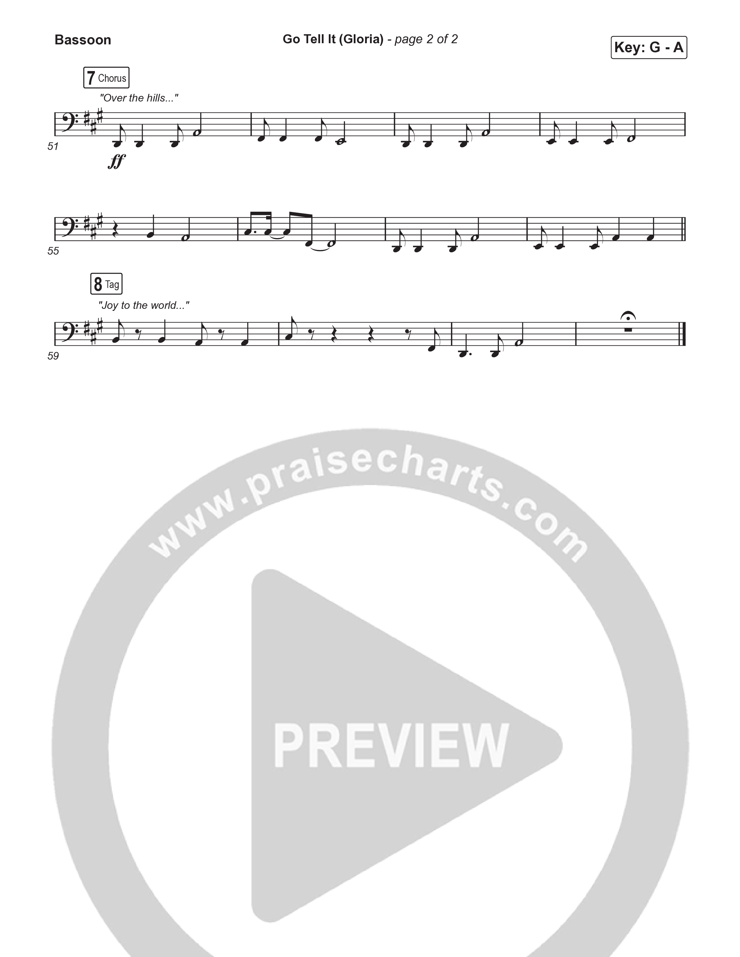 Go Tell It (Gloria) (Choral Anthem SATB) Bassoon (Matt Maher / Arr. Luke Gambill)