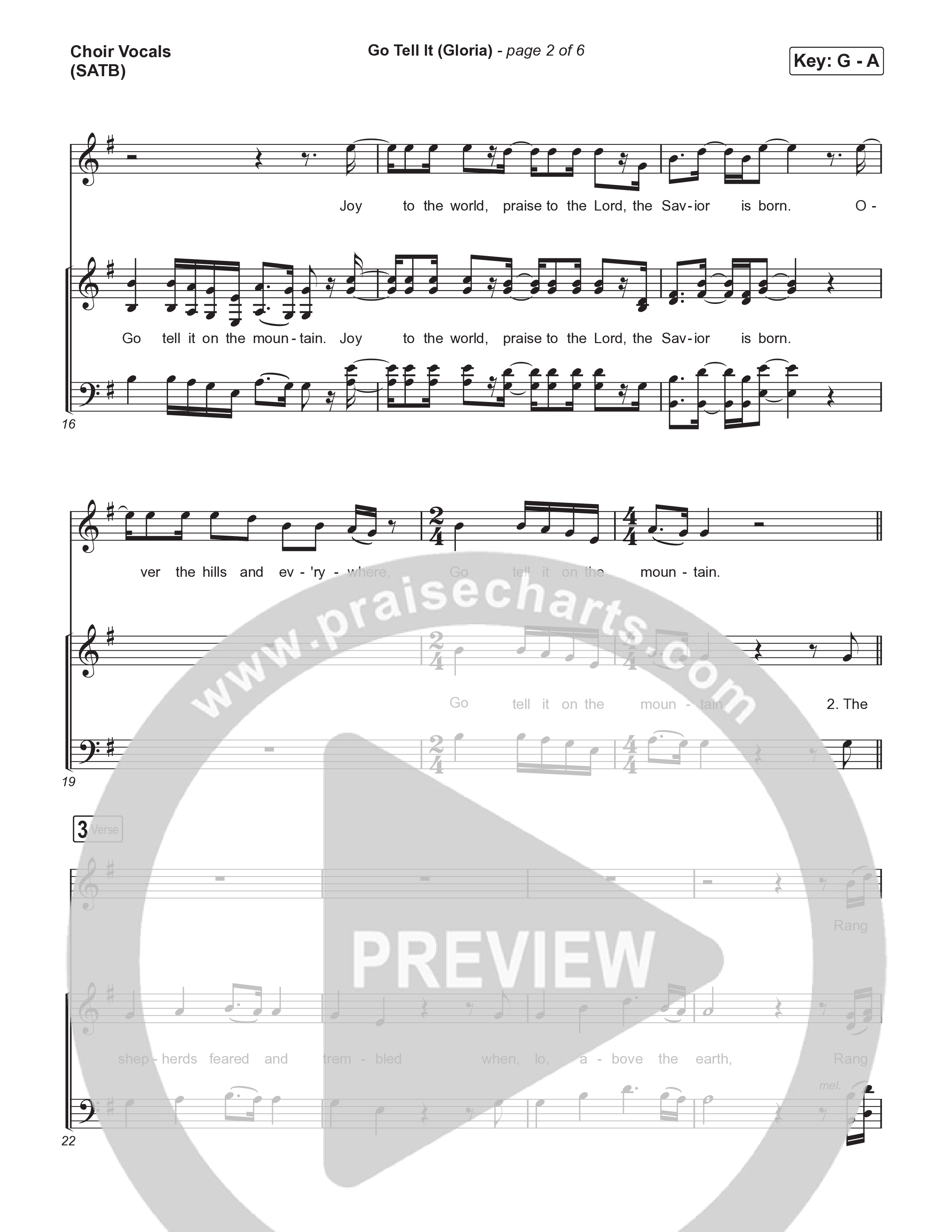 Go Tell It (Gloria) (Choral Anthem SATB) Choir Sheet (SATB) (Matt Maher / Arr. Luke Gambill)