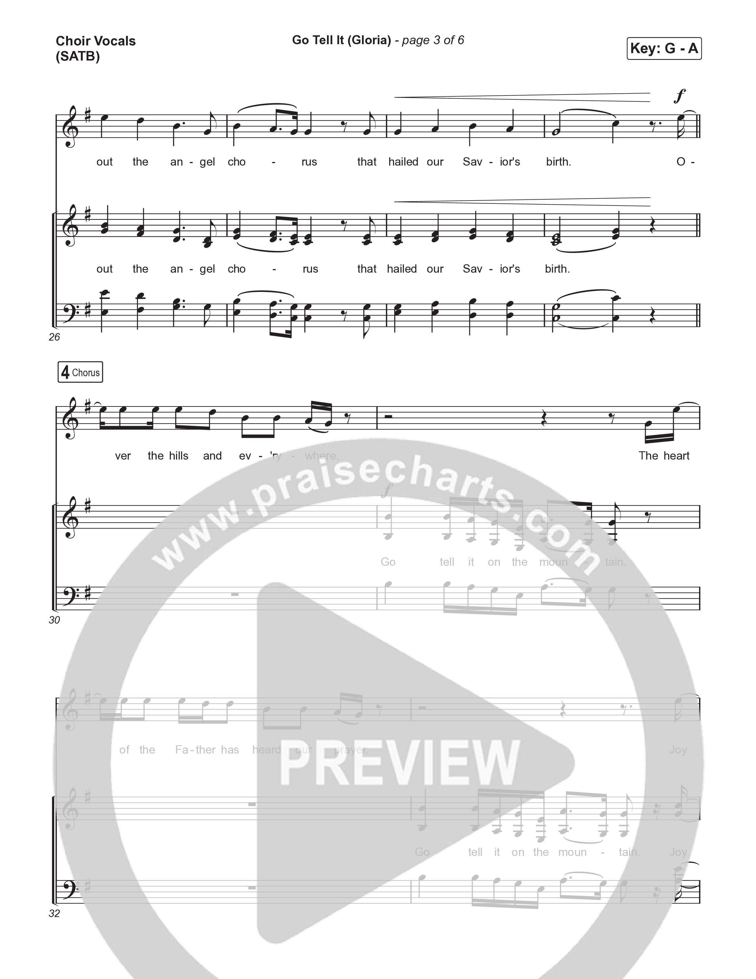 Go Tell It (Gloria) (Choral Anthem SATB) Choir Sheet (SATB) (Matt Maher / Arr. Luke Gambill)