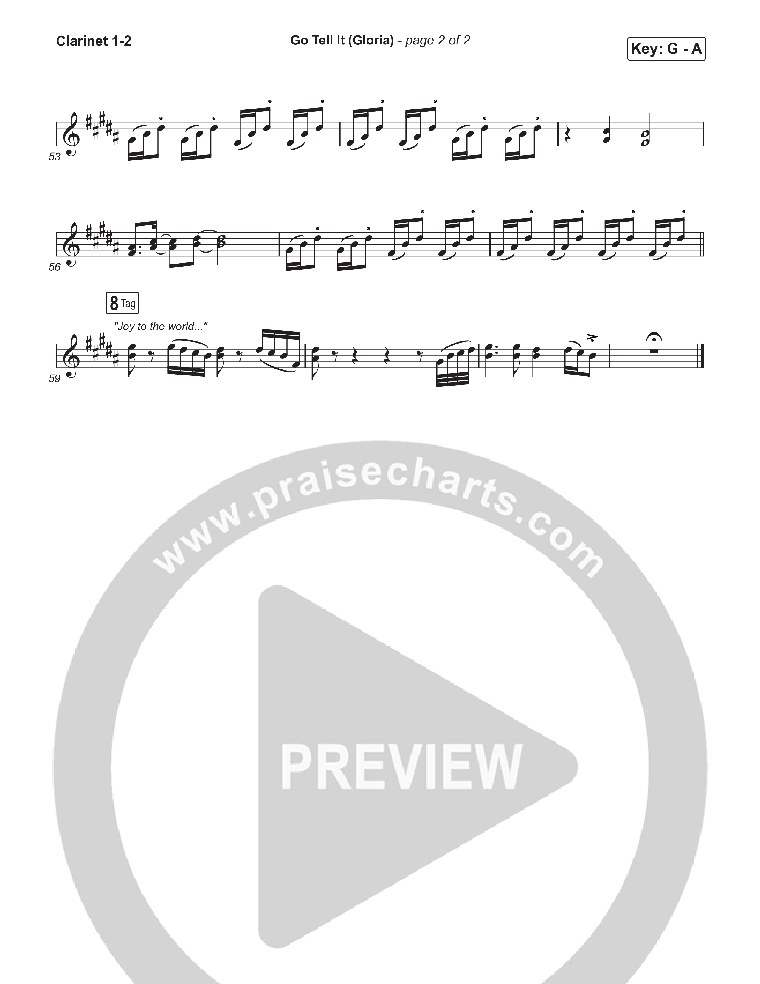 Go Tell It (Gloria) (Choral Anthem SATB) Clarinet 1,2 (Matt Maher / Arr. Luke Gambill)