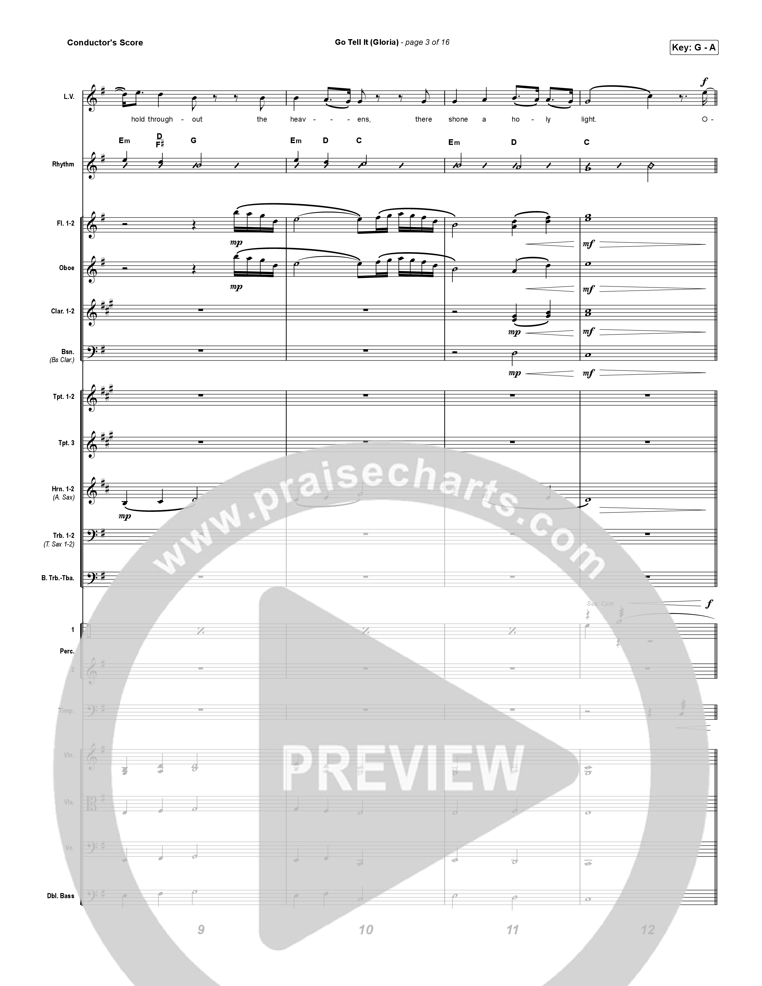 Go Tell It (Gloria) (Choral Anthem SATB) Orchestration (Matt Maher / Arr. Luke Gambill)
