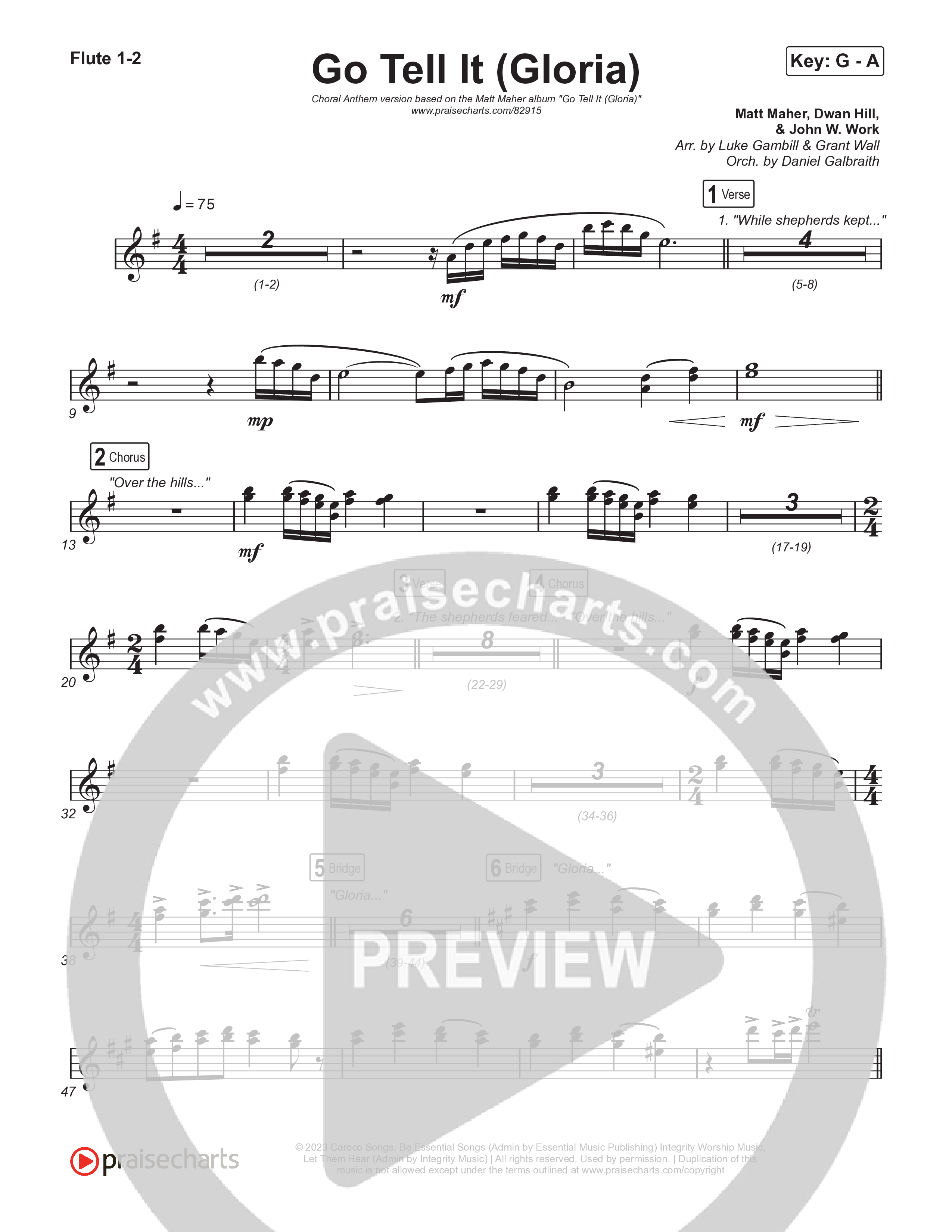 Go Tell It (Gloria) (Choral Anthem SATB) Wind Pack (Matt Maher / Arr. Luke Gambill)