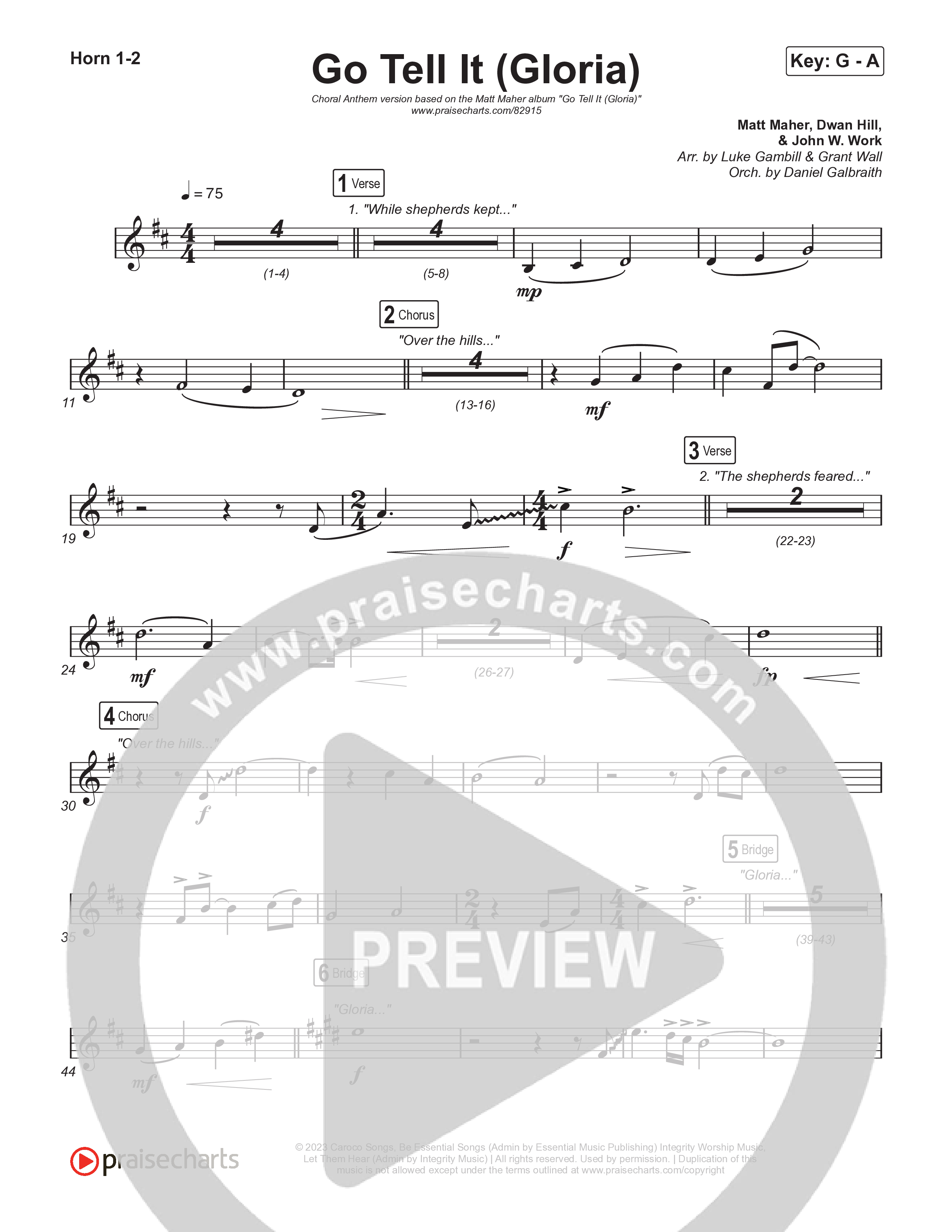 Go Tell It (Gloria) (Choral Anthem SATB) Brass Pack (Matt Maher / Arr. Luke Gambill)