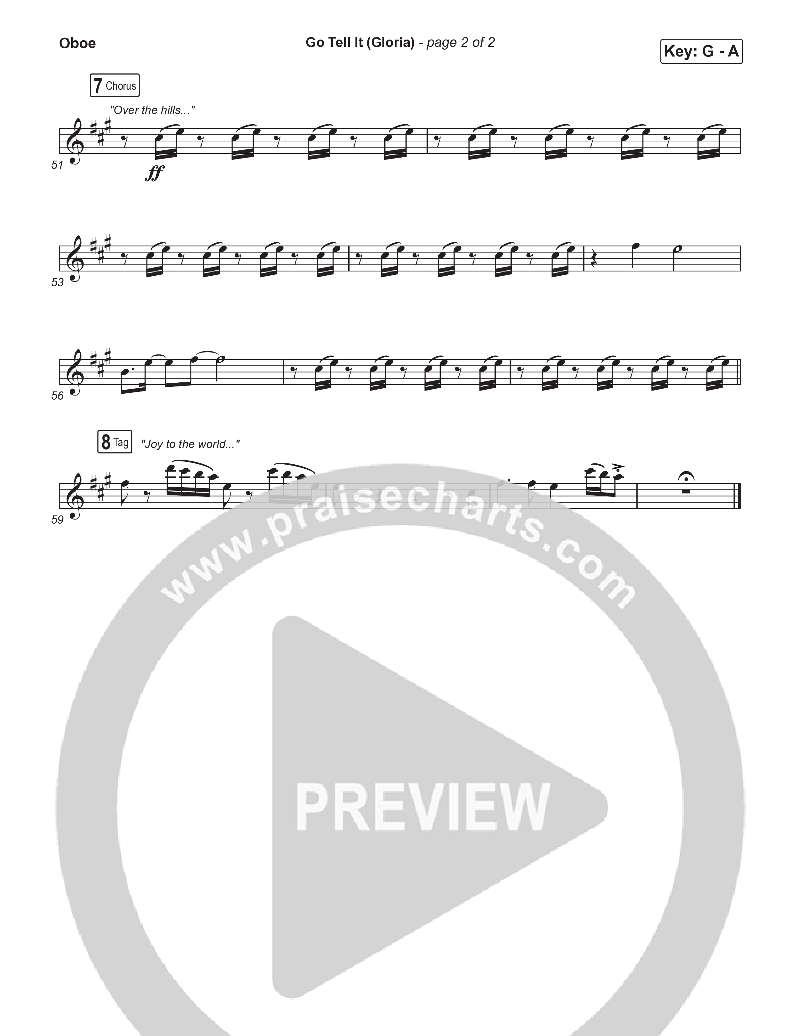 Go Tell It (Gloria) (Choral Anthem SATB) Oboe (Matt Maher / Arr. Luke Gambill)