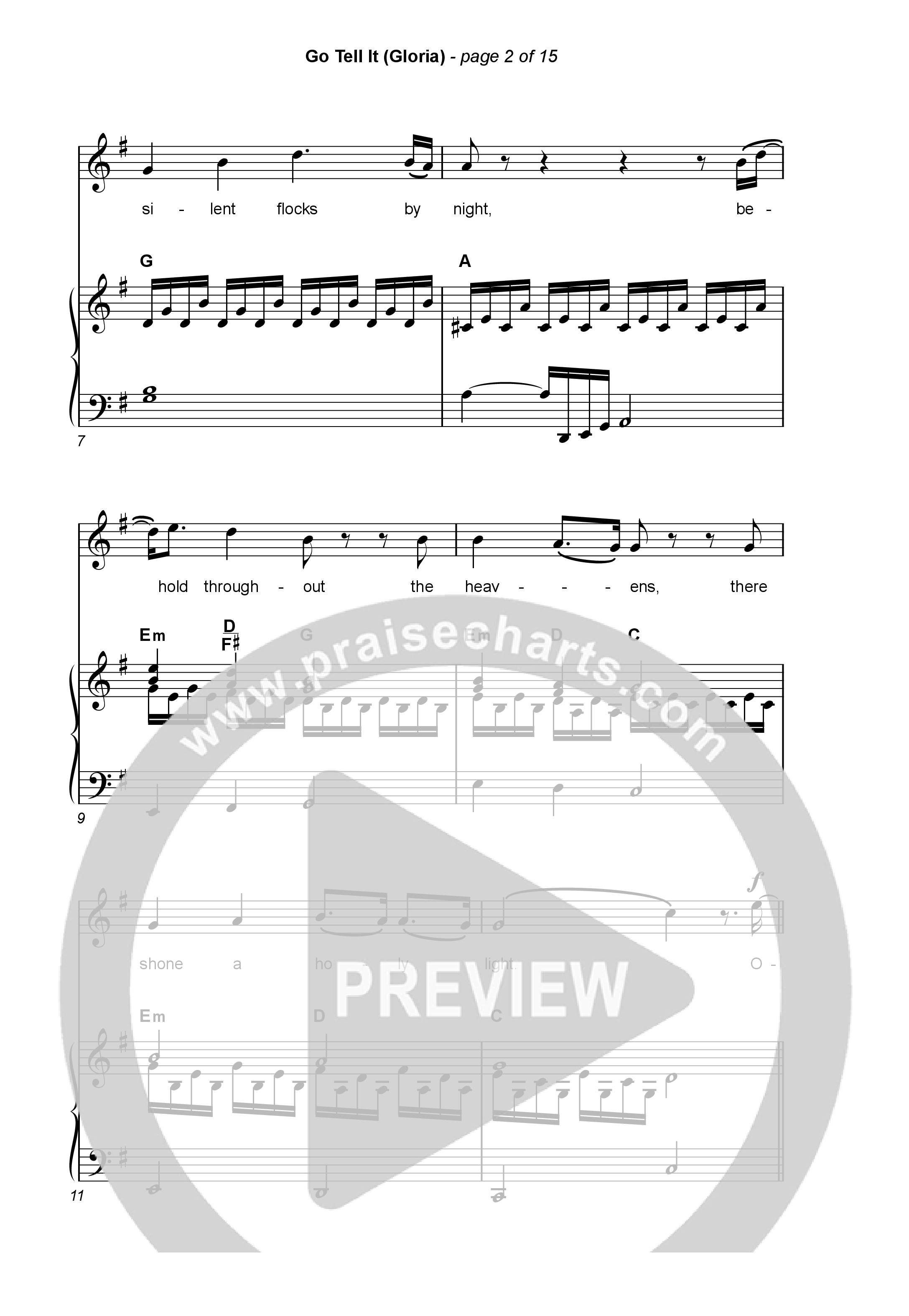 Go Tell It (Gloria) (Choral Anthem SATB) Octavo (SATB & Pno) (Matt Maher / Arr. Luke Gambill)