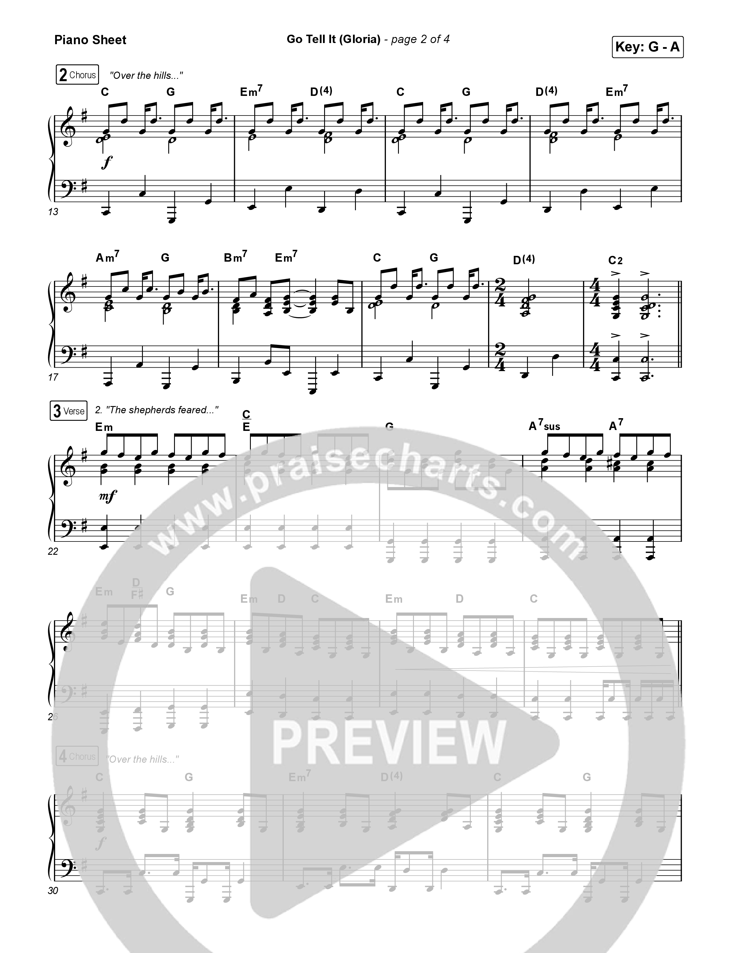 Go Tell It (Gloria) (Choral Anthem SATB) Piano Sheet (Matt Maher / Arr. Luke Gambill)