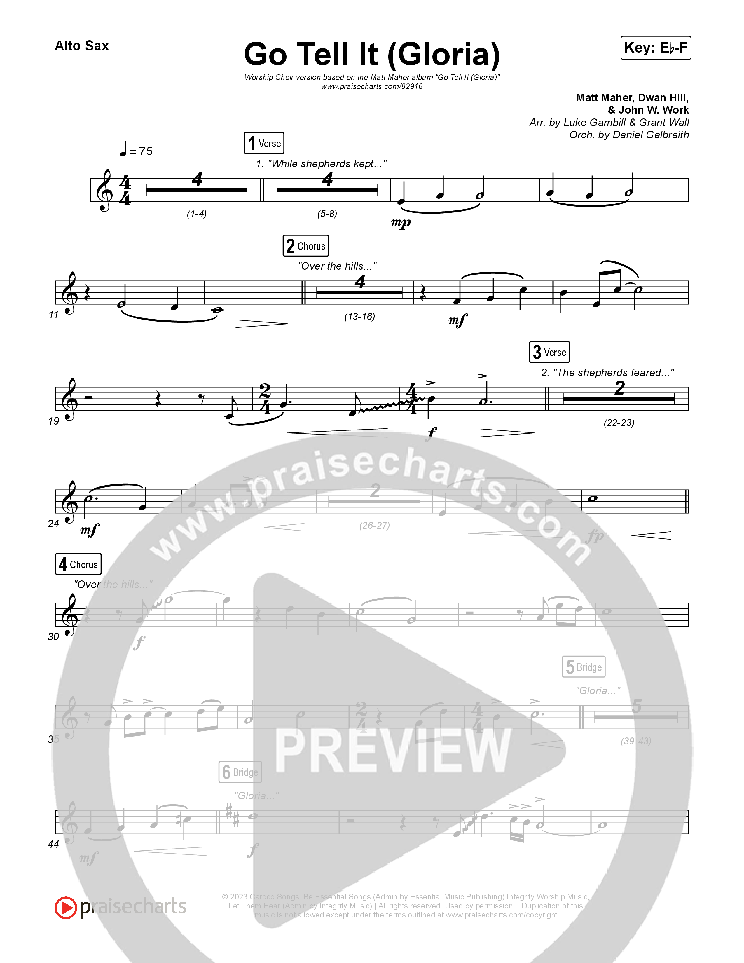 Go Tell It (Gloria) (Worship Choir/SAB) Sax Pack (Matt Maher / Arr. Luke Gambill)