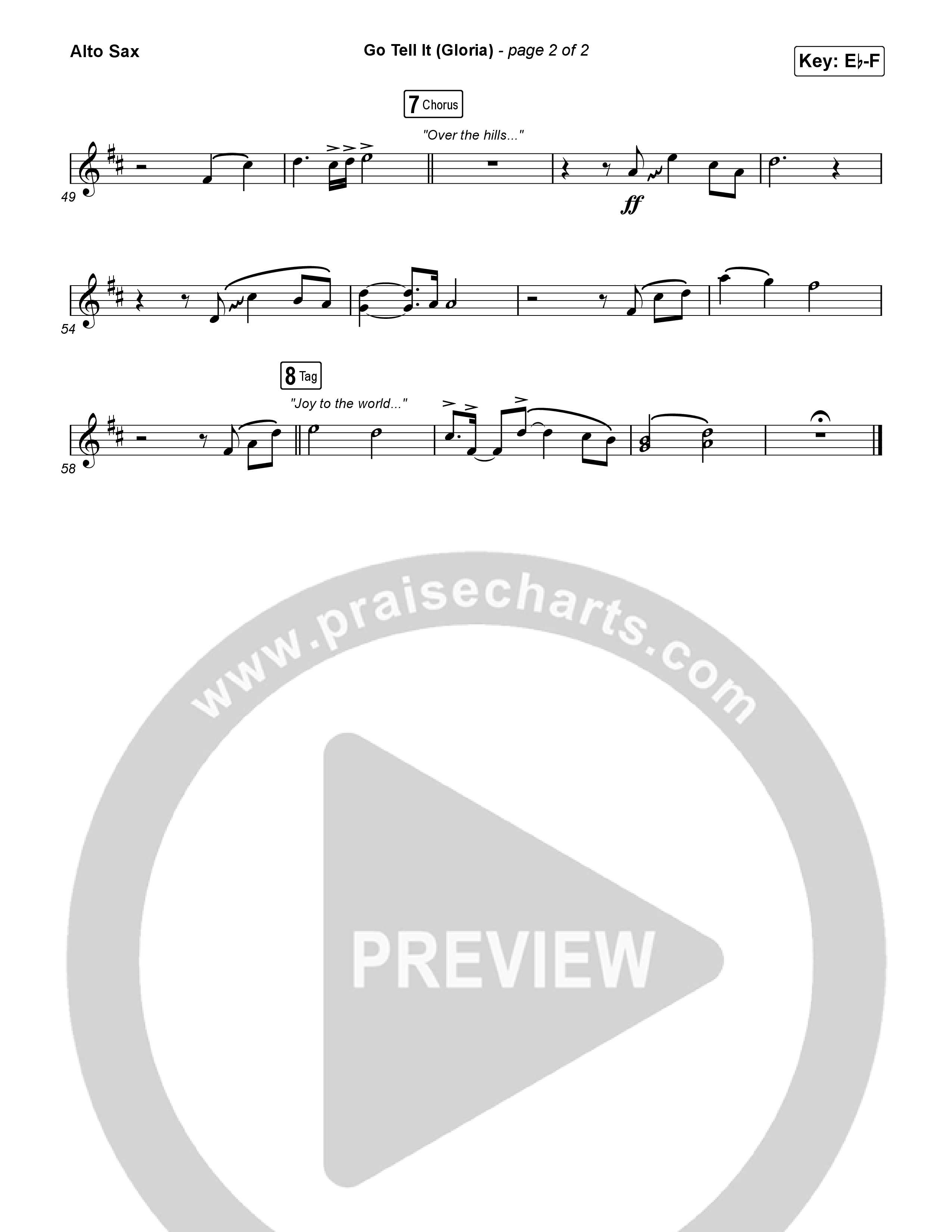 Go Tell It (Gloria) (Worship Choir/SAB) Sax Pack (Matt Maher / Arr. Luke Gambill)