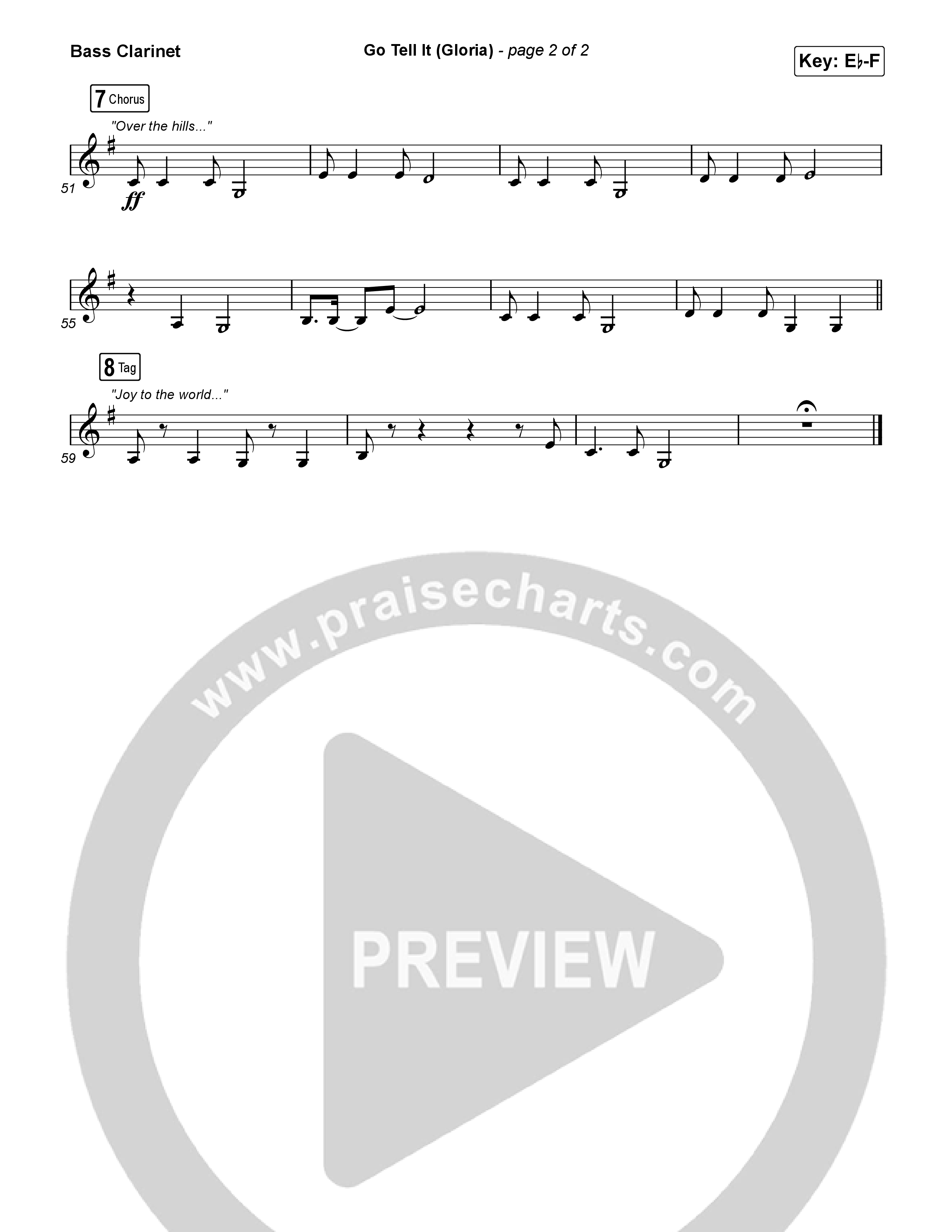 Go Tell It (Gloria) (Worship Choir/SAB) Bass Clarinet (Matt Maher / Arr. Luke Gambill)