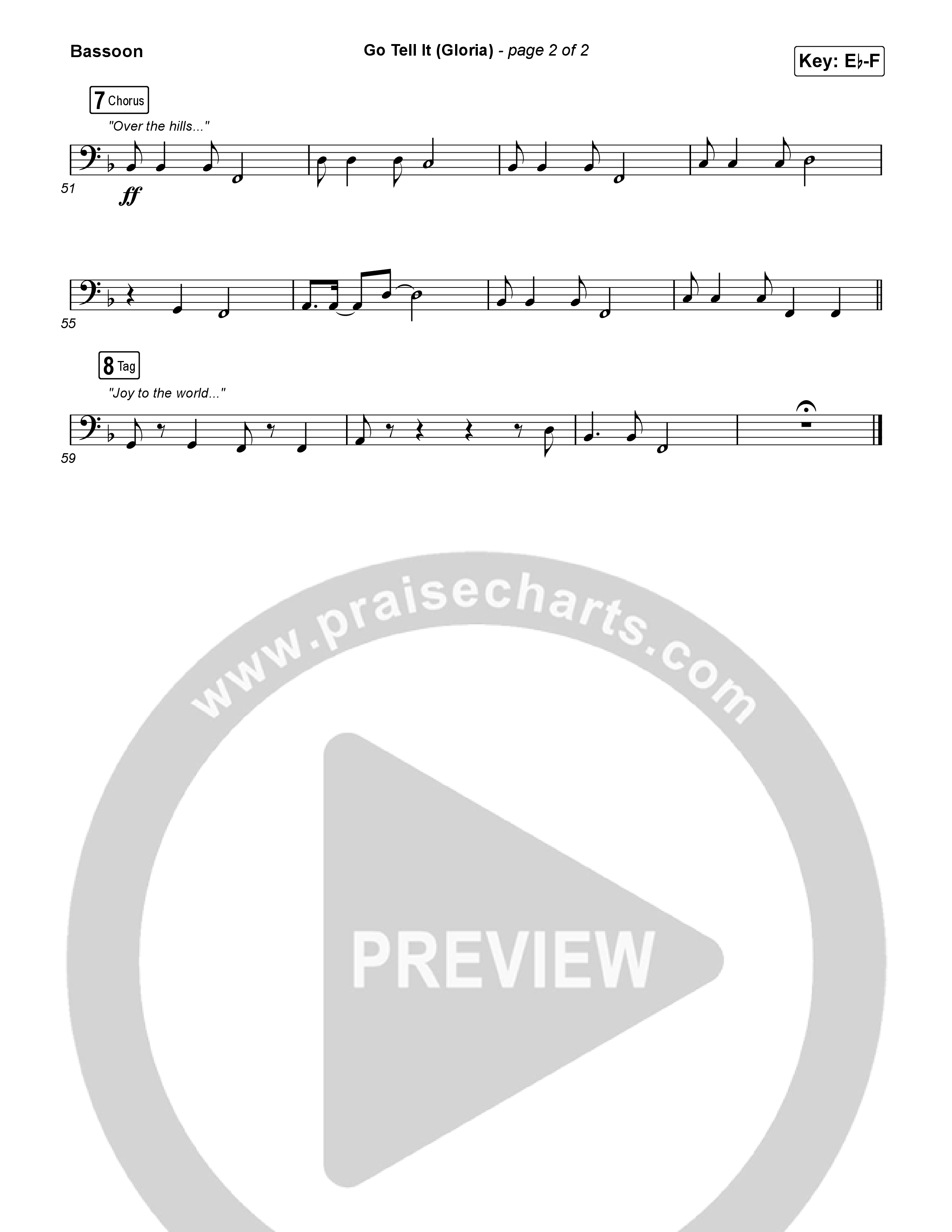 Go Tell It (Gloria) (Worship Choir/SAB) Bassoon (Matt Maher / Arr. Luke Gambill)