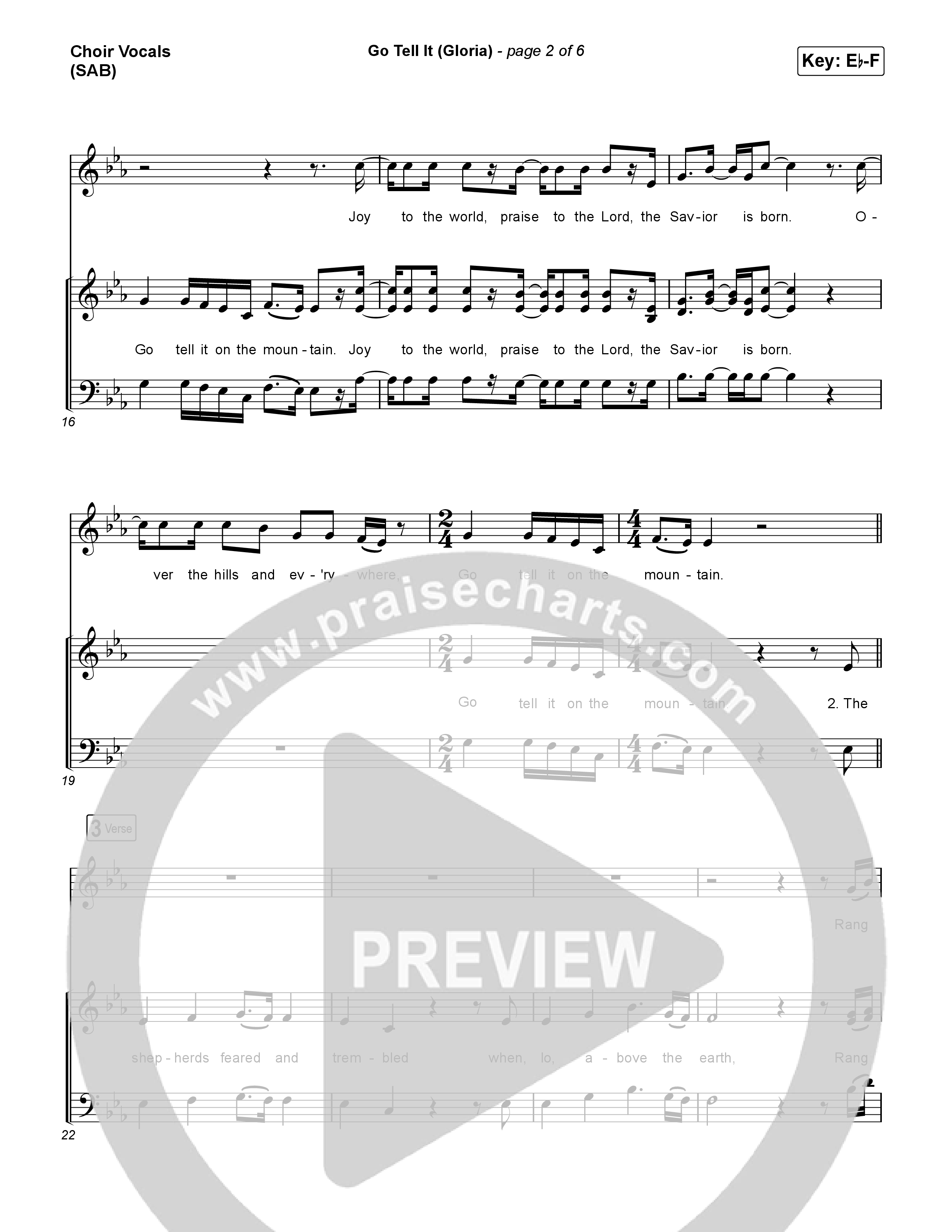 Go Tell It (Gloria) (Worship Choir/SAB) Choir Sheet (SAB) (Matt Maher / Arr. Luke Gambill)