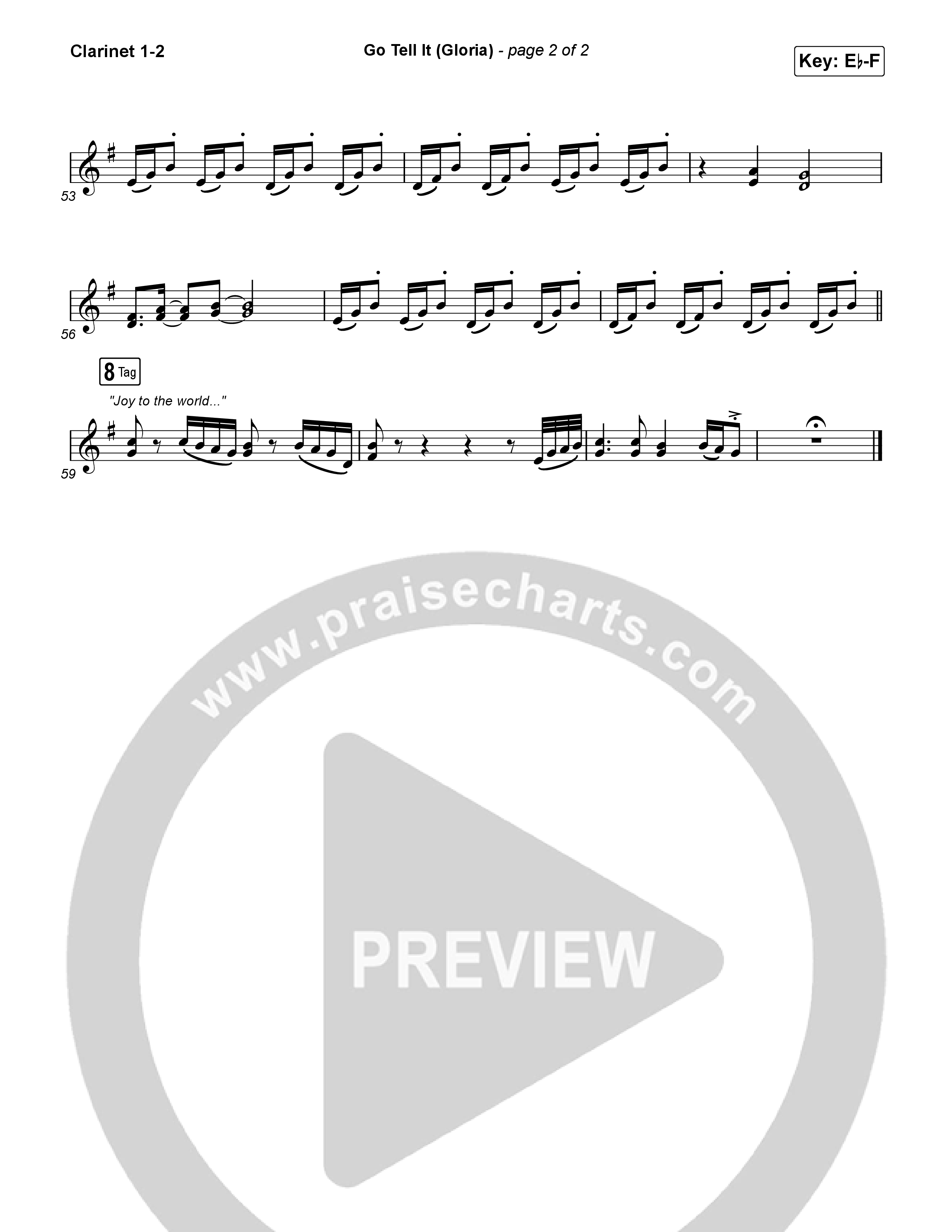 Go Tell It (Gloria) (Worship Choir/SAB) Clarinet 1/2 (Matt Maher / Arr. Luke Gambill)