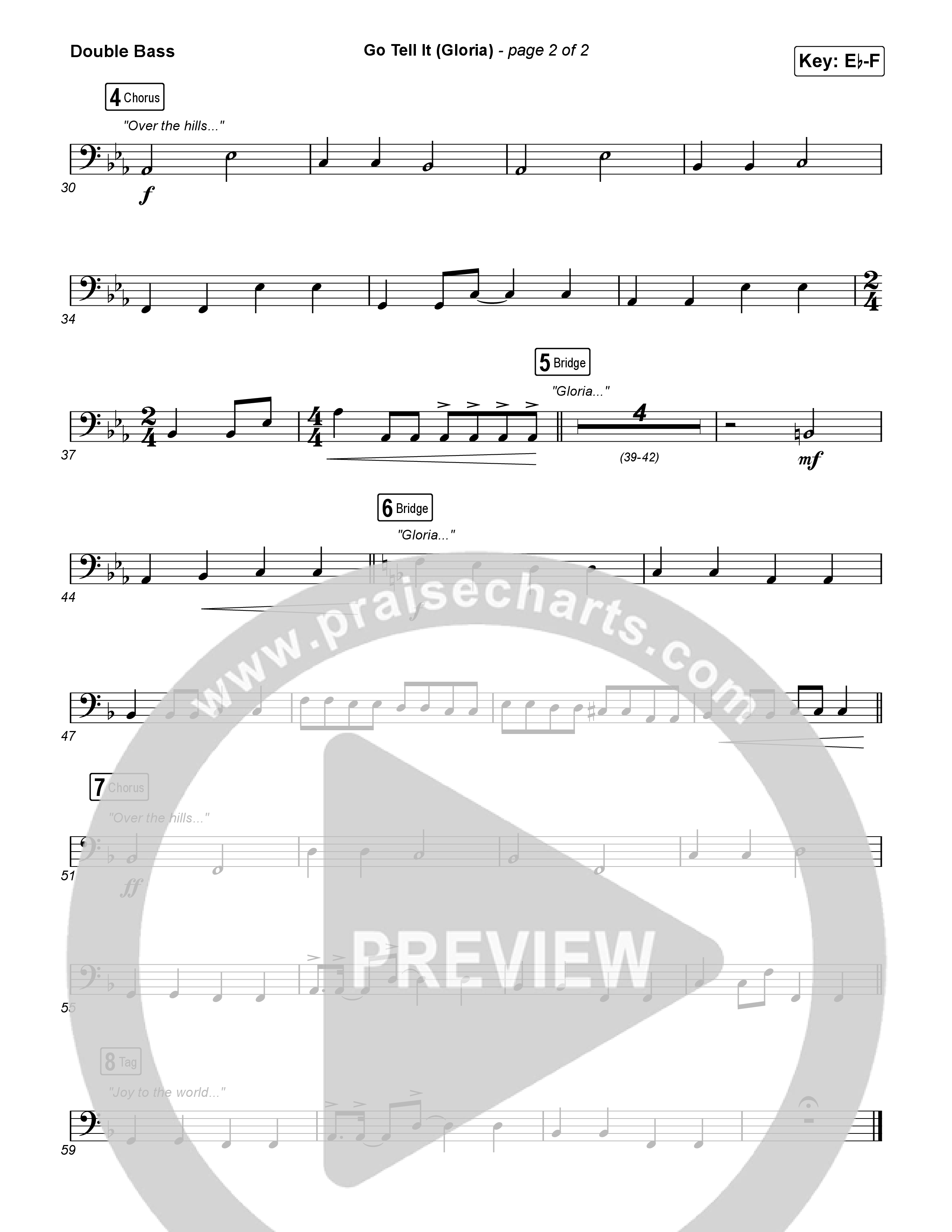 Go Tell It (Gloria) (Worship Choir/SAB) Double Bass (Matt Maher / Arr. Luke Gambill)