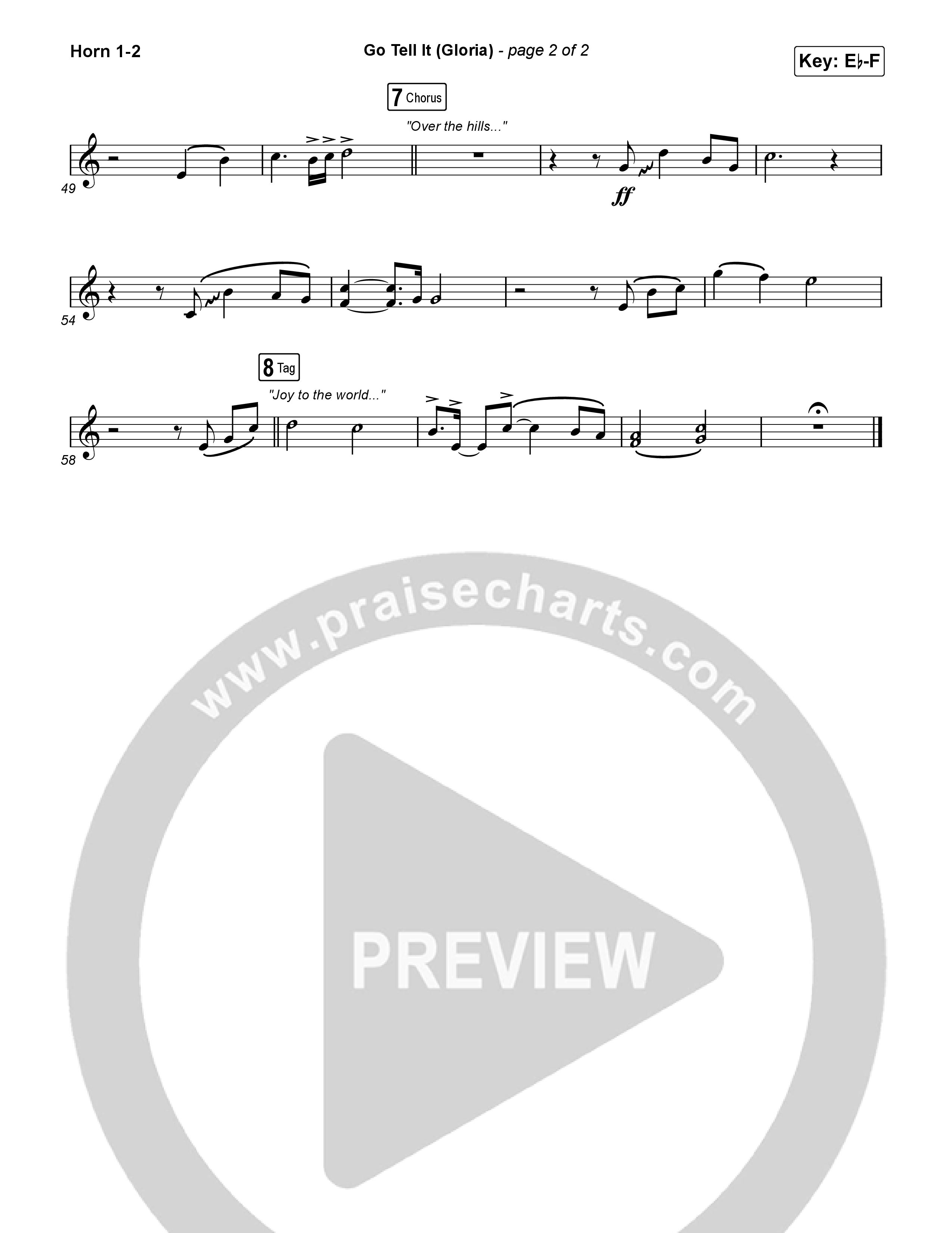 Go Tell It (Gloria) (Worship Choir/SAB) French Horn 1/2 (Matt Maher / Arr. Luke Gambill)
