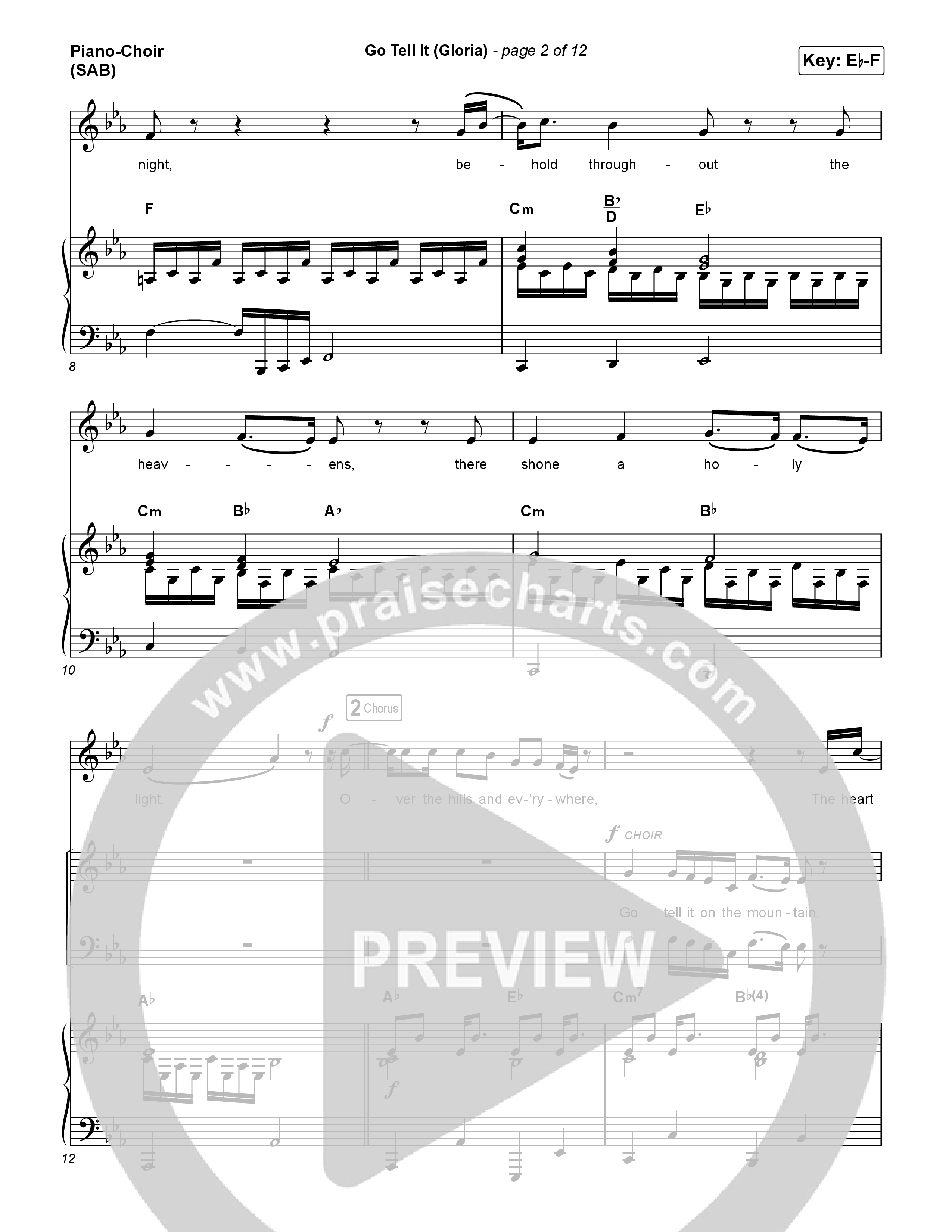 Go Tell It (Gloria) (Worship Choir/SAB) Piano/Choir (SAB) (Matt Maher / Arr. Luke Gambill)