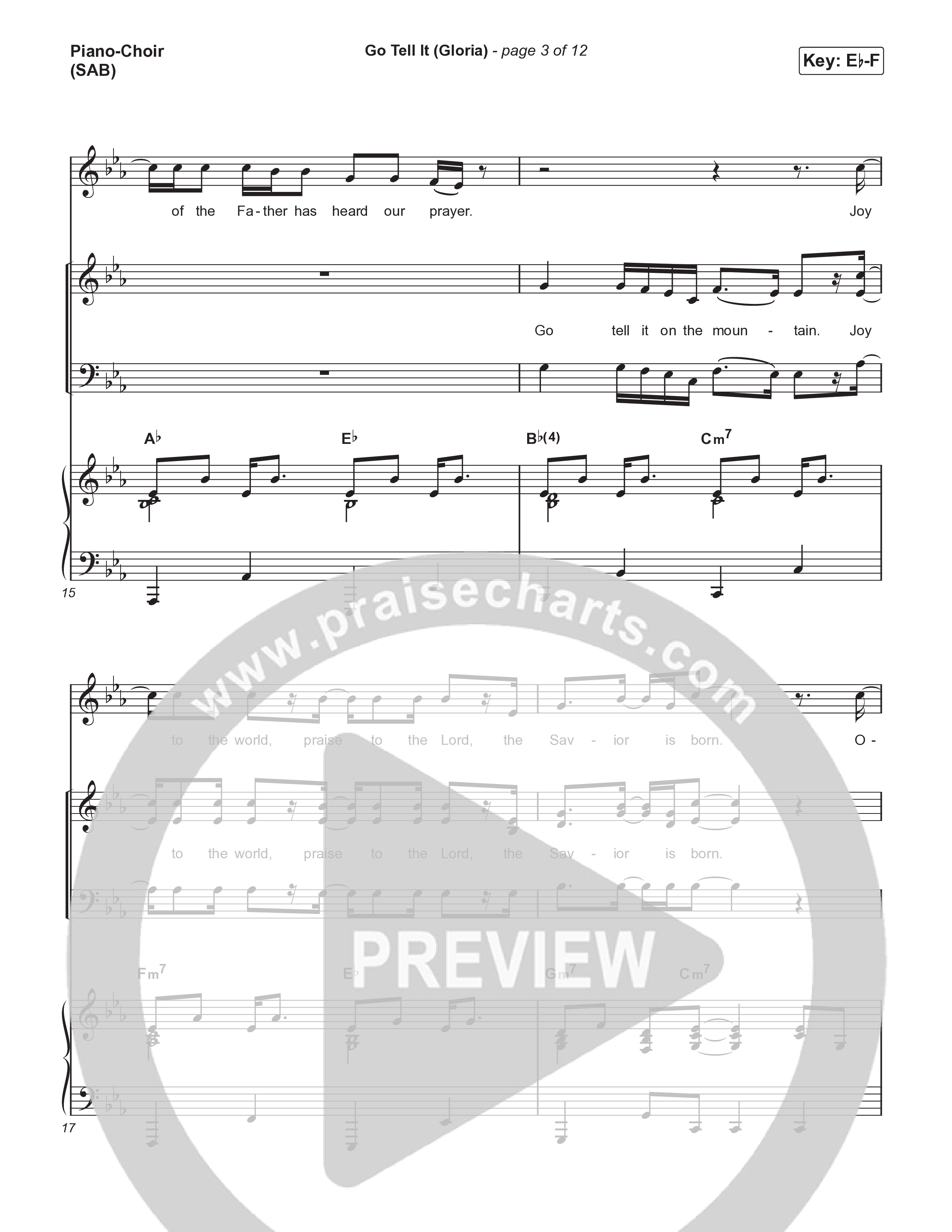Go Tell It (Gloria) (Worship Choir/SAB) Piano/Choir (SAB) (Matt Maher / Arr. Luke Gambill)