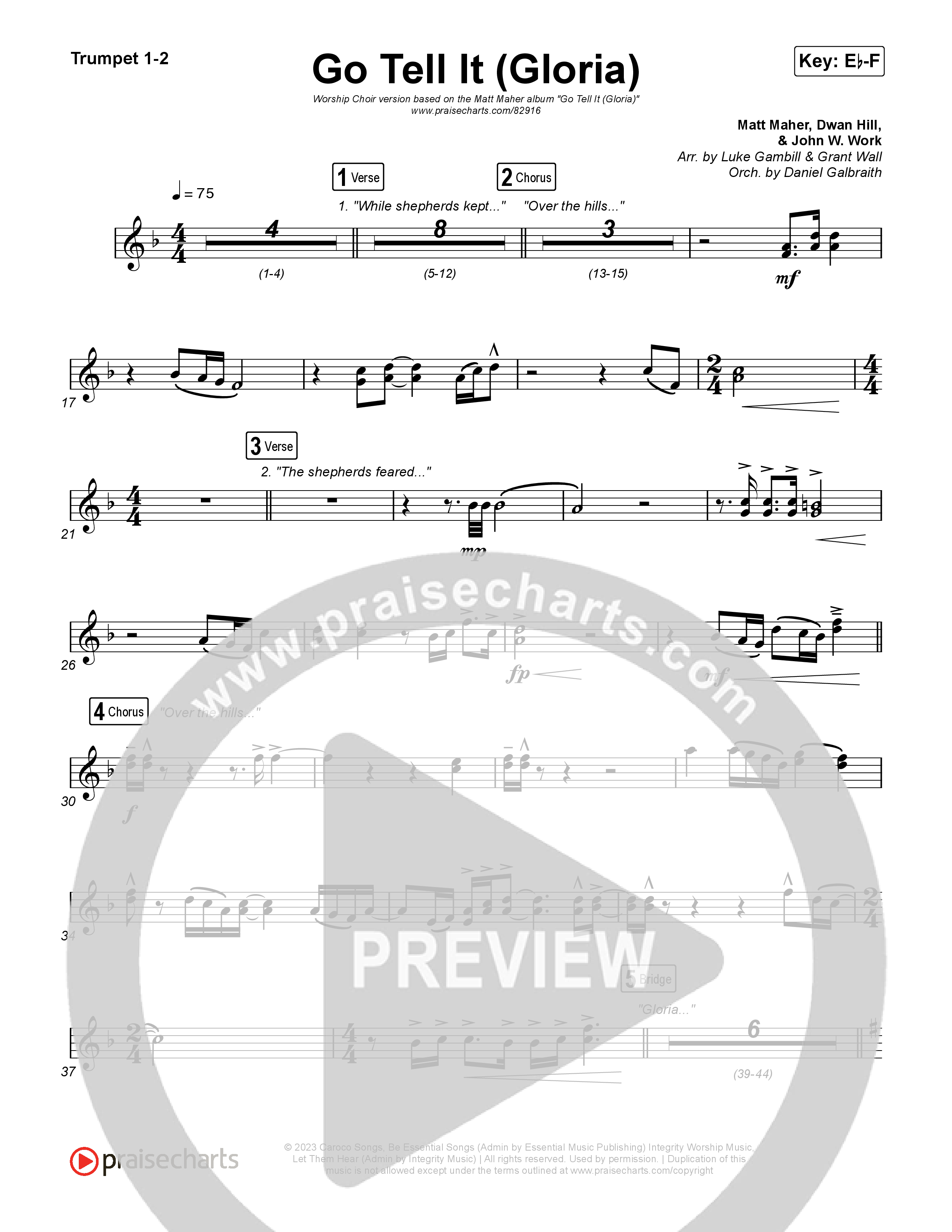 Go Tell It (Gloria) (Worship Choir/SAB) Brass Pack (Matt Maher / Arr. Luke Gambill)