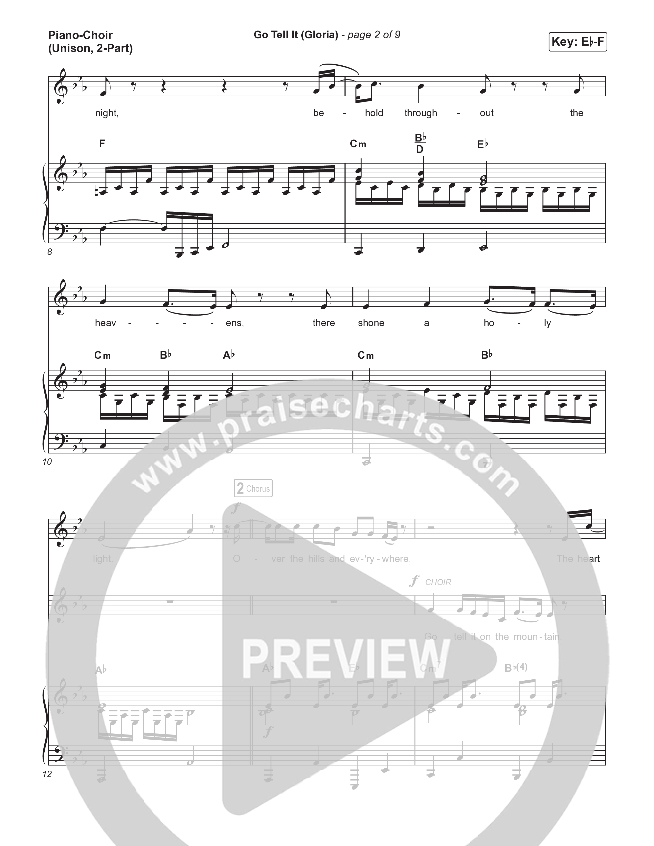 Go Tell It (Gloria) (Unison/2-Part) Piano/Choir  (Uni/2-Part) (Matt Maher / Arr. Luke Gambill)