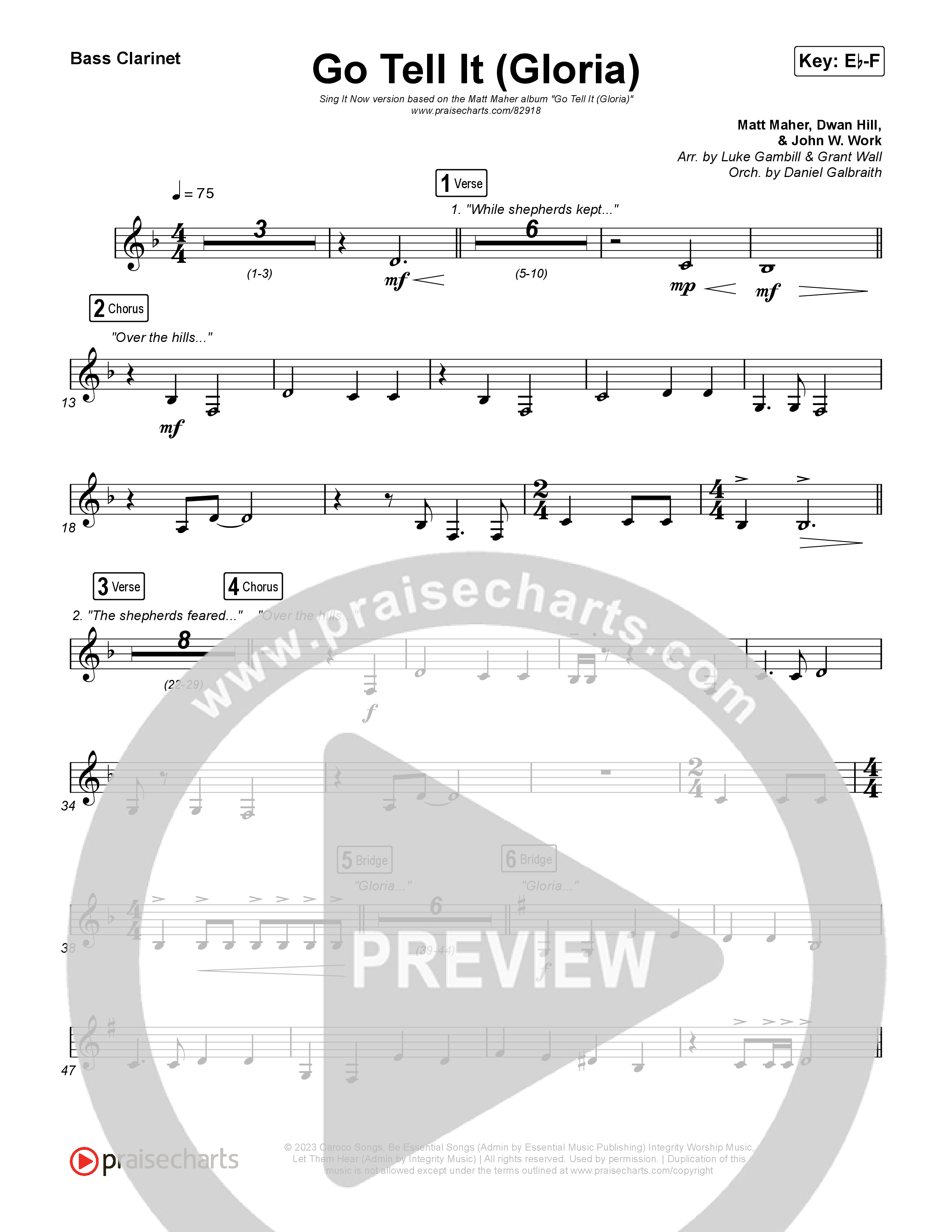 Go Tell It (Gloria) (Sing It Now) Bass Clarinet (Matt Maher / Arr. Luke Gambill)