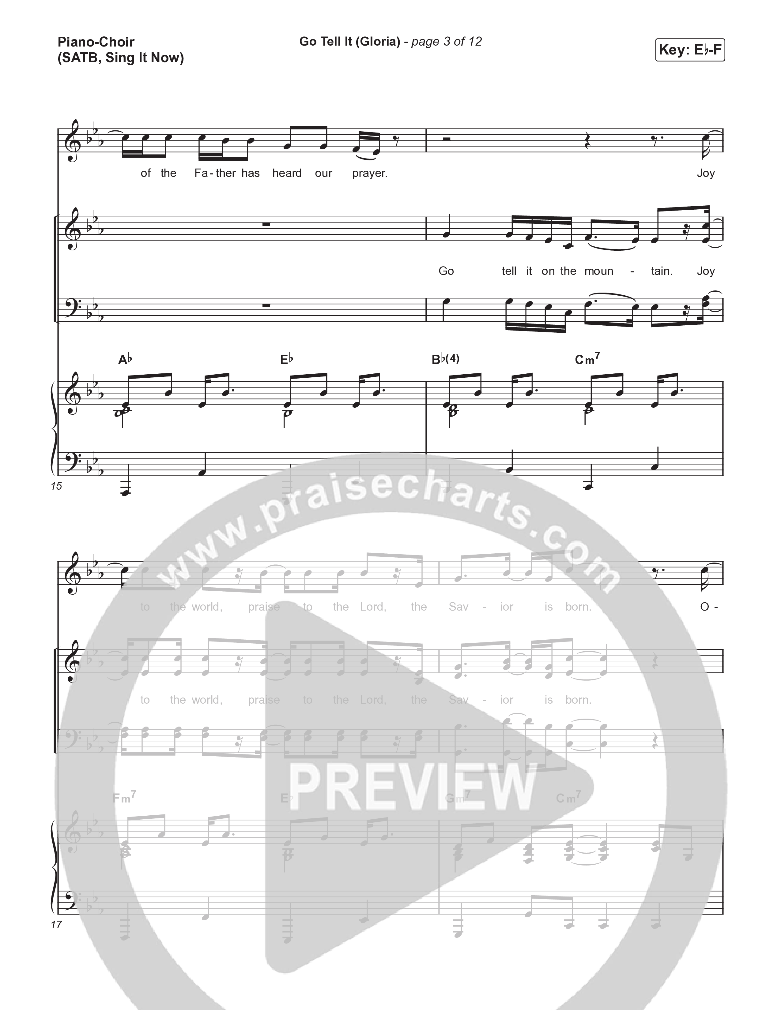Go Tell It (Gloria) (Sing It Now) Piano/Choir (SATB) (Matt Maher / Arr. Luke Gambill)