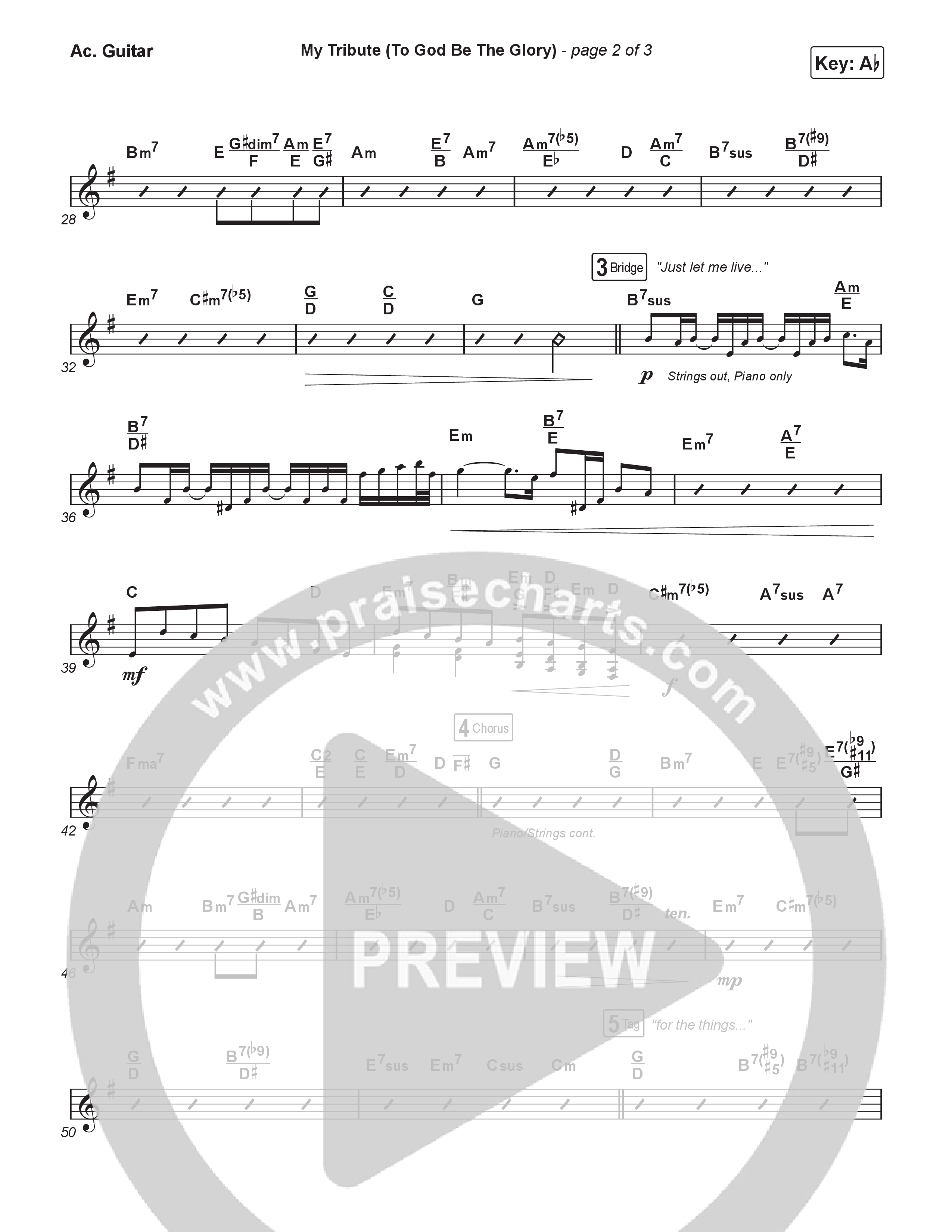 My Tribute (To God Be Glory) (Choral Anthem SATB) Acoustic Guitar (Natalie Grant / CeCe Winans / Arr. Luke Gambill)