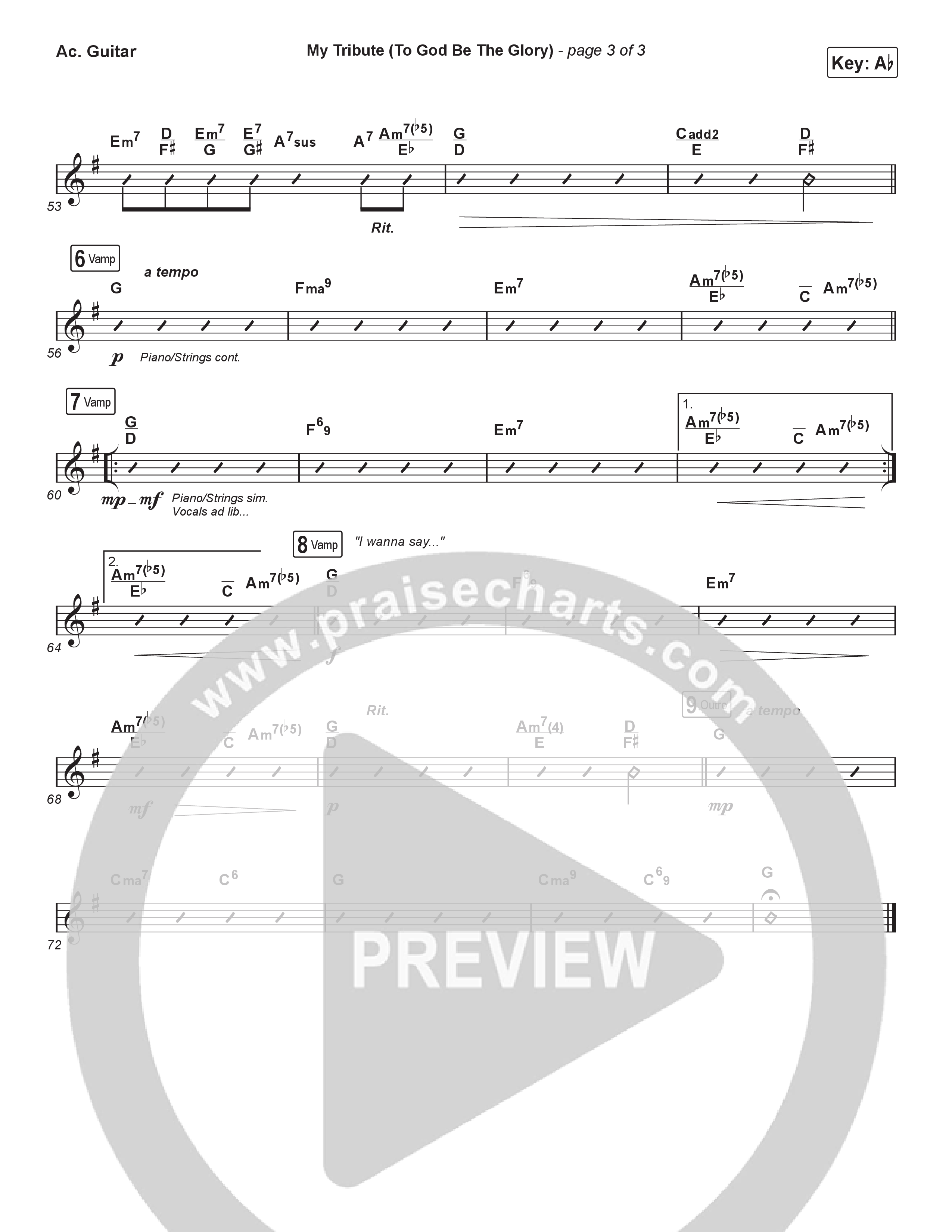 My Tribute (To God Be Glory) (Choral Anthem SATB) Acoustic Guitar (Natalie Grant / CeCe Winans / Arr. Luke Gambill)