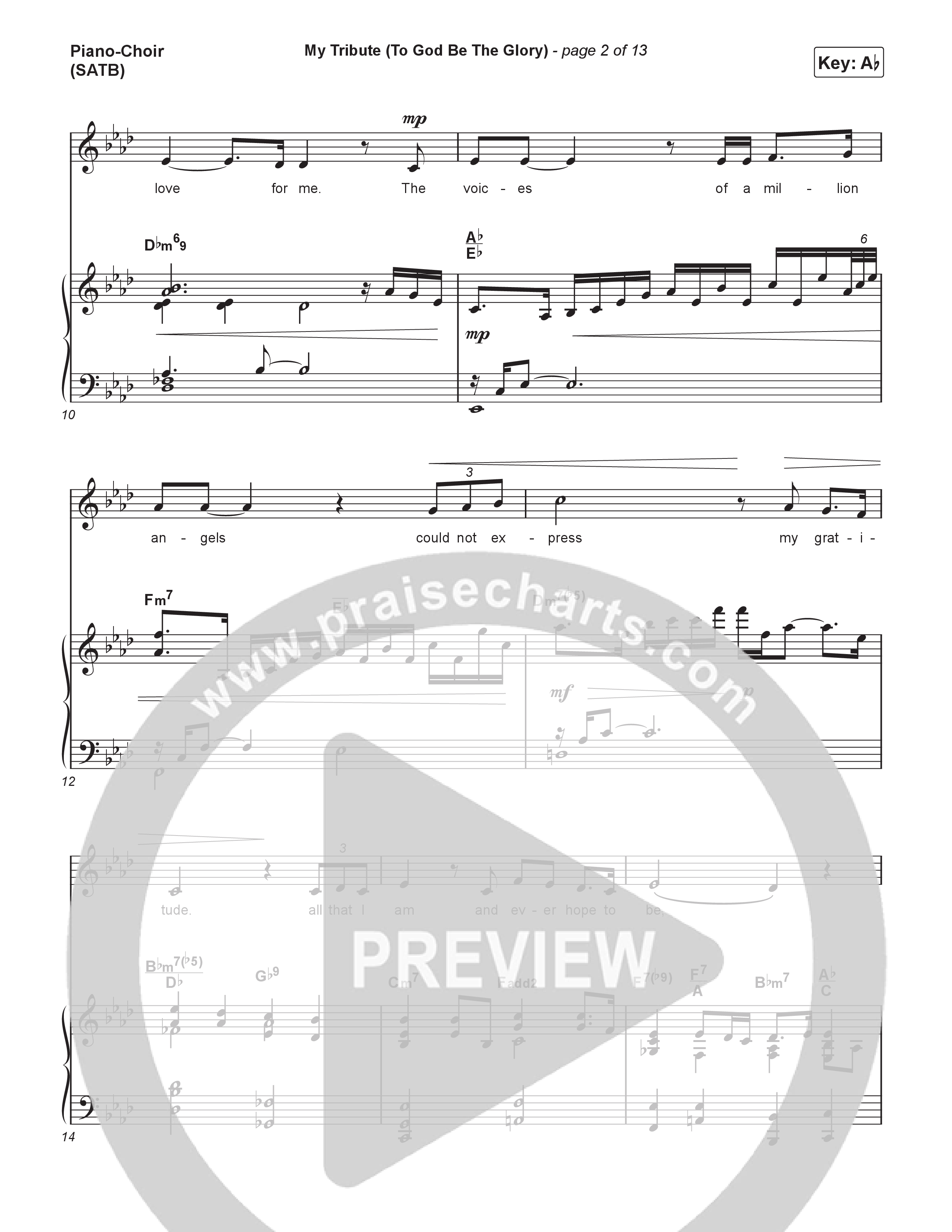 My Tribute (To God Be Glory) (Choral Anthem SATB) Piano/Vocal (SATB) (Natalie Grant / CeCe Winans / Arr. Luke Gambill)