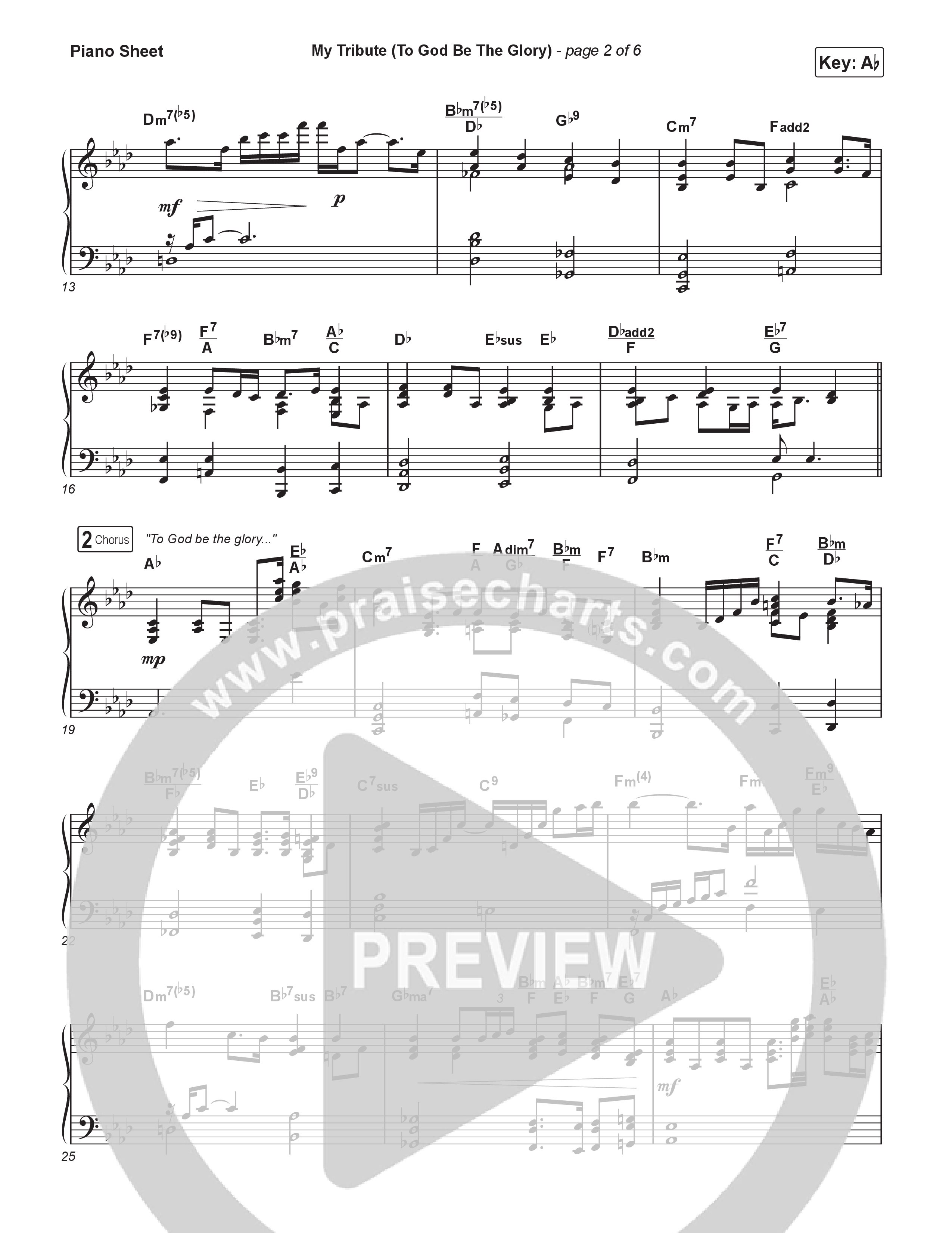 My Tribute (To God Be Glory) (Choral Anthem SATB) Piano Sheet (Natalie Grant / CeCe Winans / Arr. Luke Gambill)