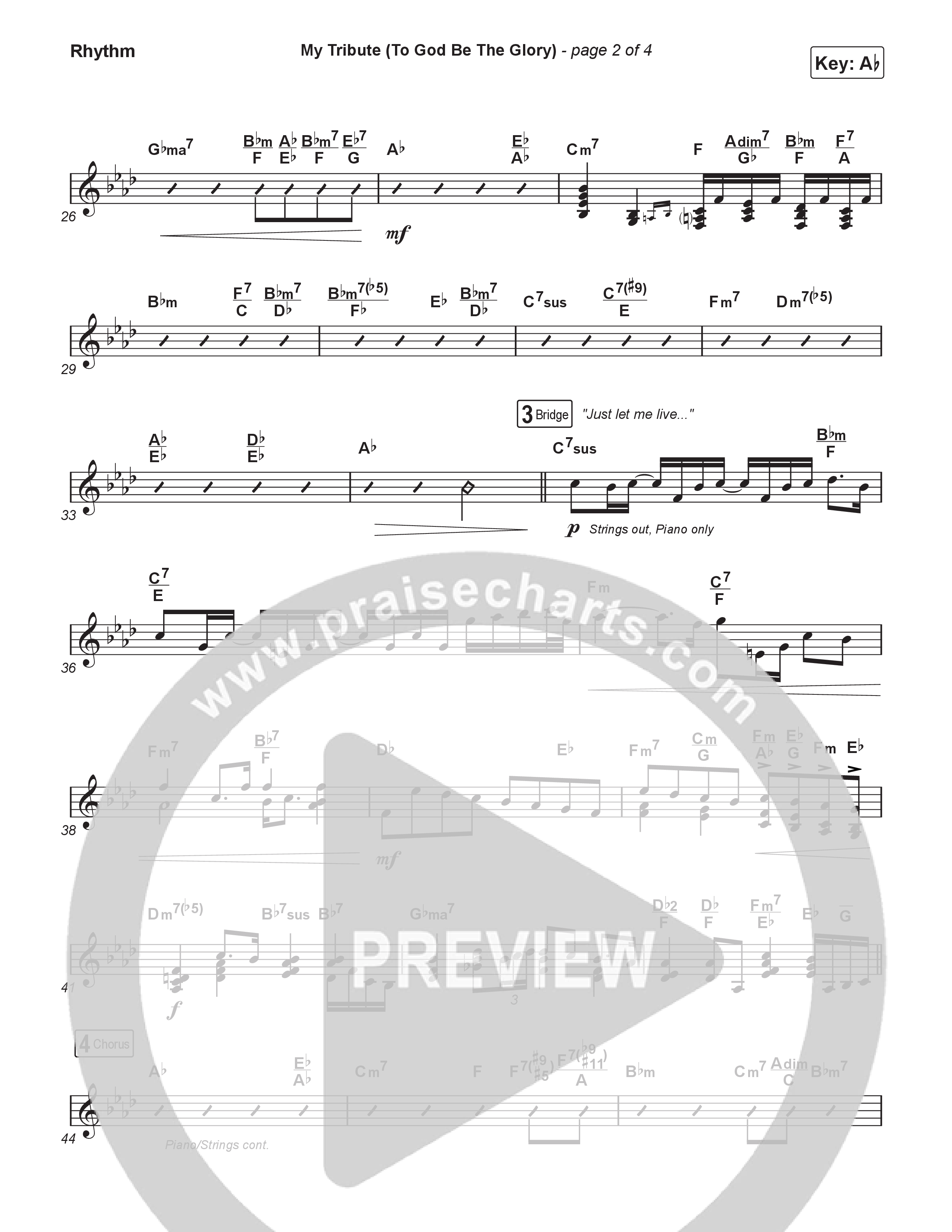 My Tribute (To God Be Glory) (Choral Anthem SATB) Rhythm Chart (Natalie Grant / CeCe Winans / Arr. Luke Gambill)