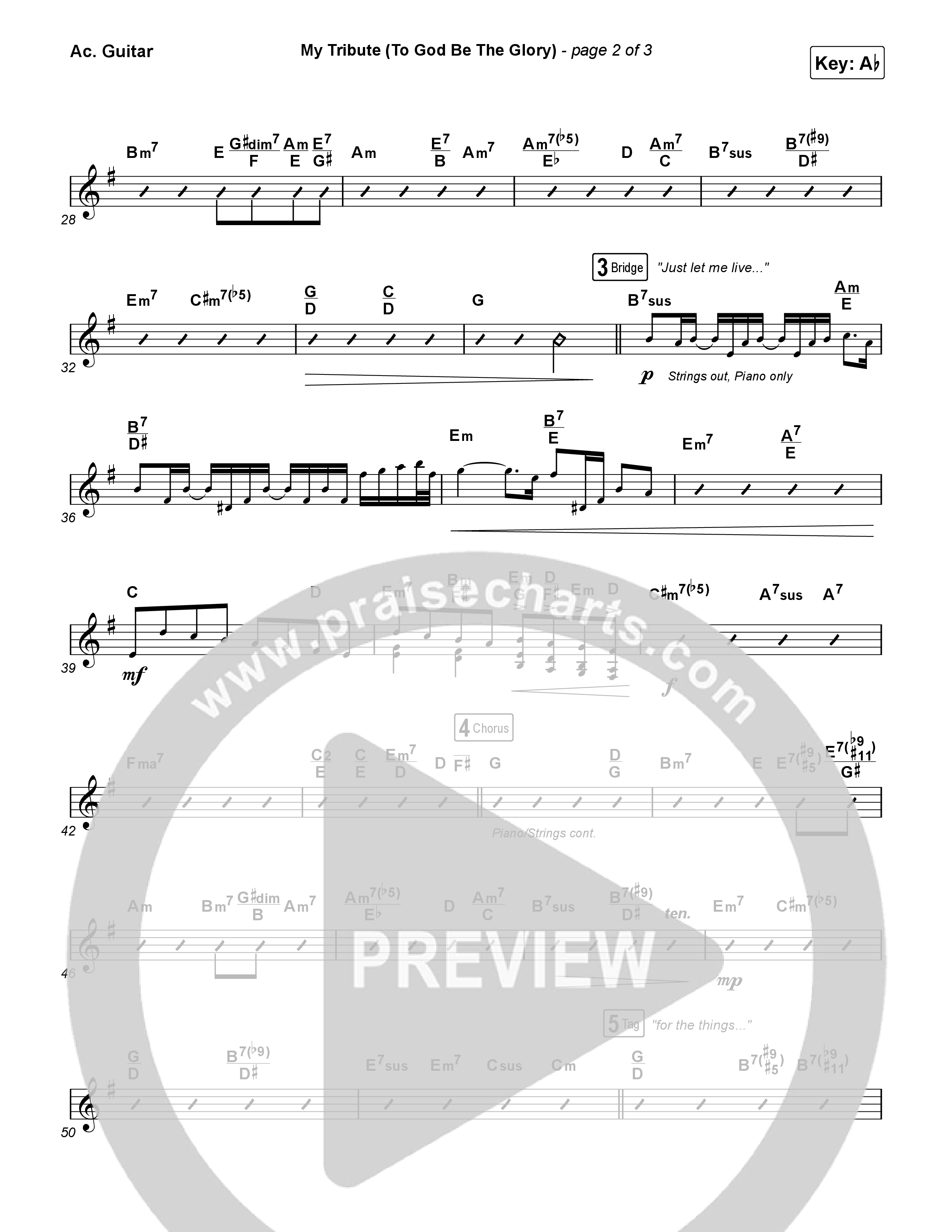 My Tribute (To God Be The Glory) (Worship Choir/SAB) Acoustic Guitar (Natalie Grant / CeCe Winans / Arr. Luke Gambill)