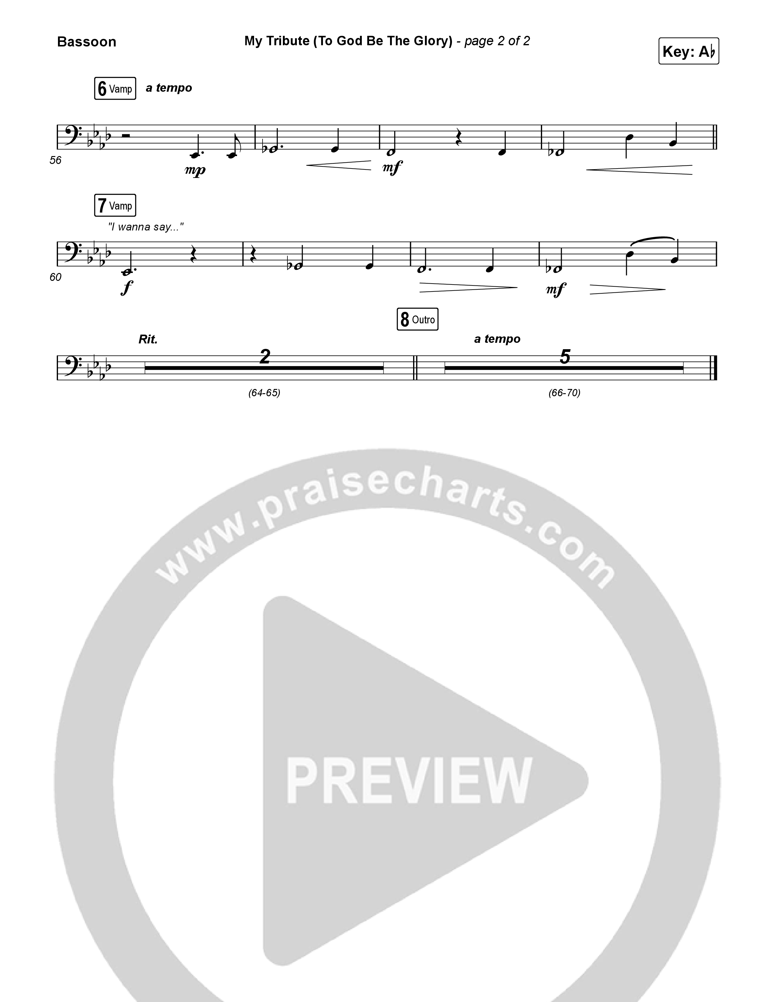 My Tribute (To God Be The Glory) (Worship Choir/SAB) Bassoon (Natalie Grant / CeCe Winans / Arr. Luke Gambill)