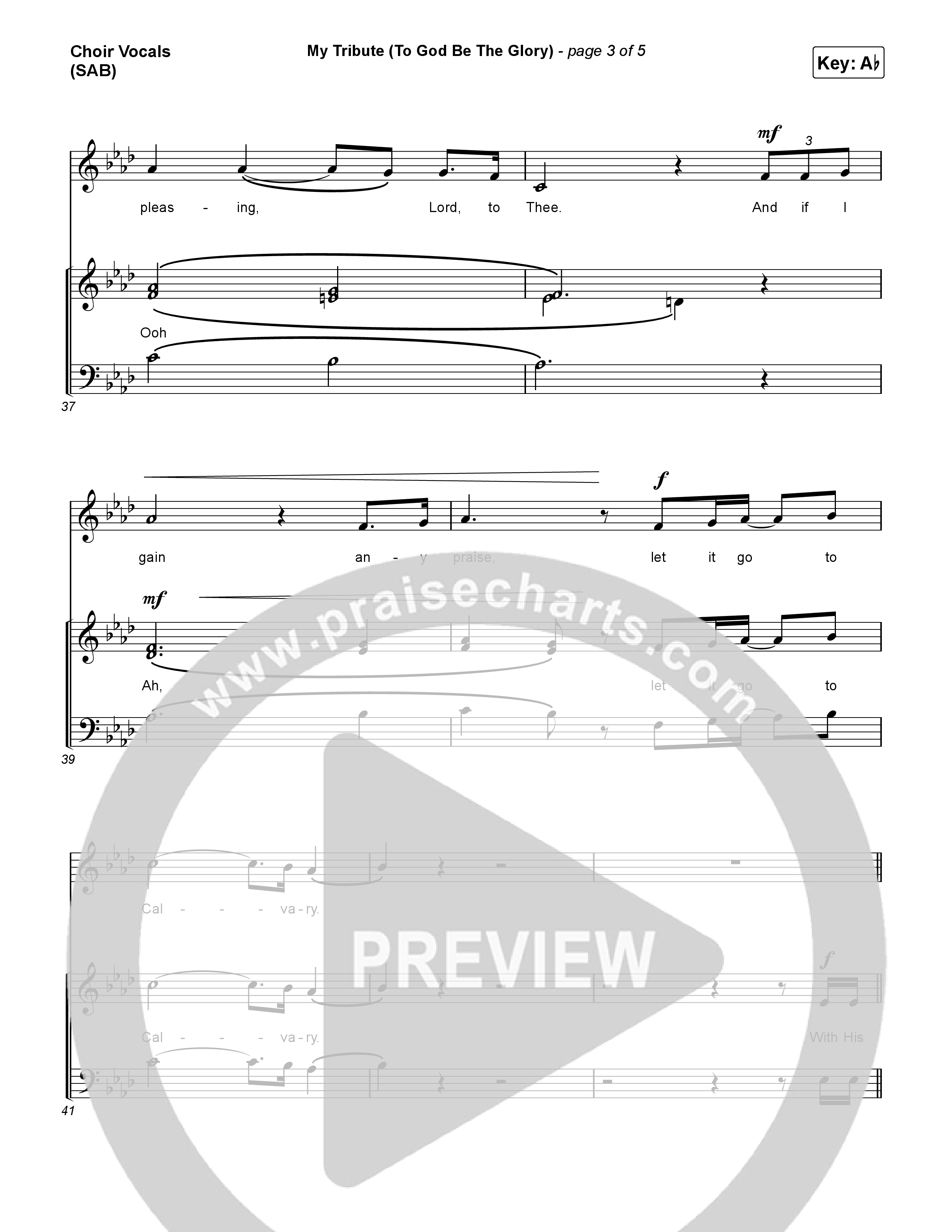 My Tribute (To God Be The Glory) (Worship Choir/SAB) Choir Sheet (SAB) (Natalie Grant / CeCe Winans / Arr. Luke Gambill)