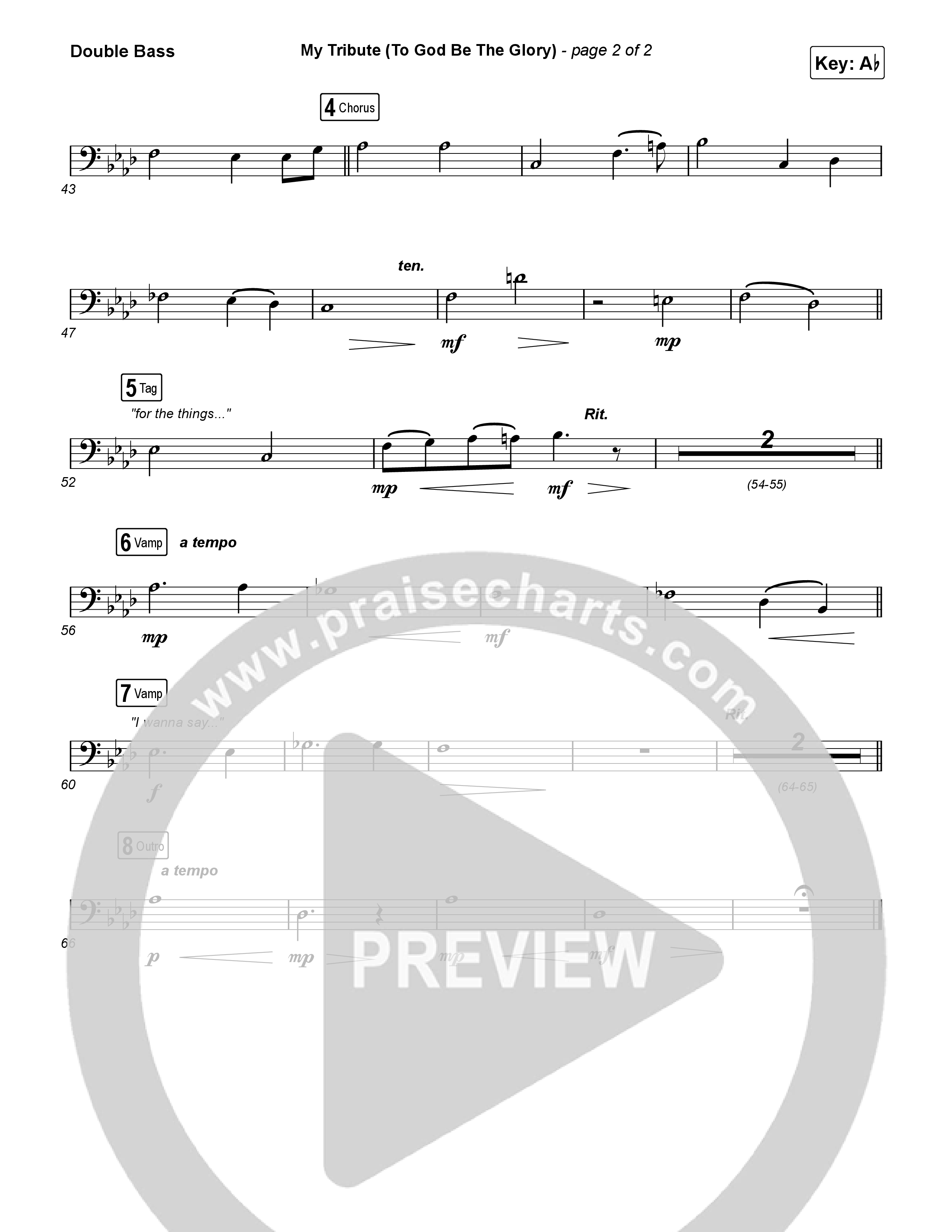 My Tribute (To God Be The Glory) (Worship Choir/SAB) Double Bass (Natalie Grant / CeCe Winans / Arr. Luke Gambill)