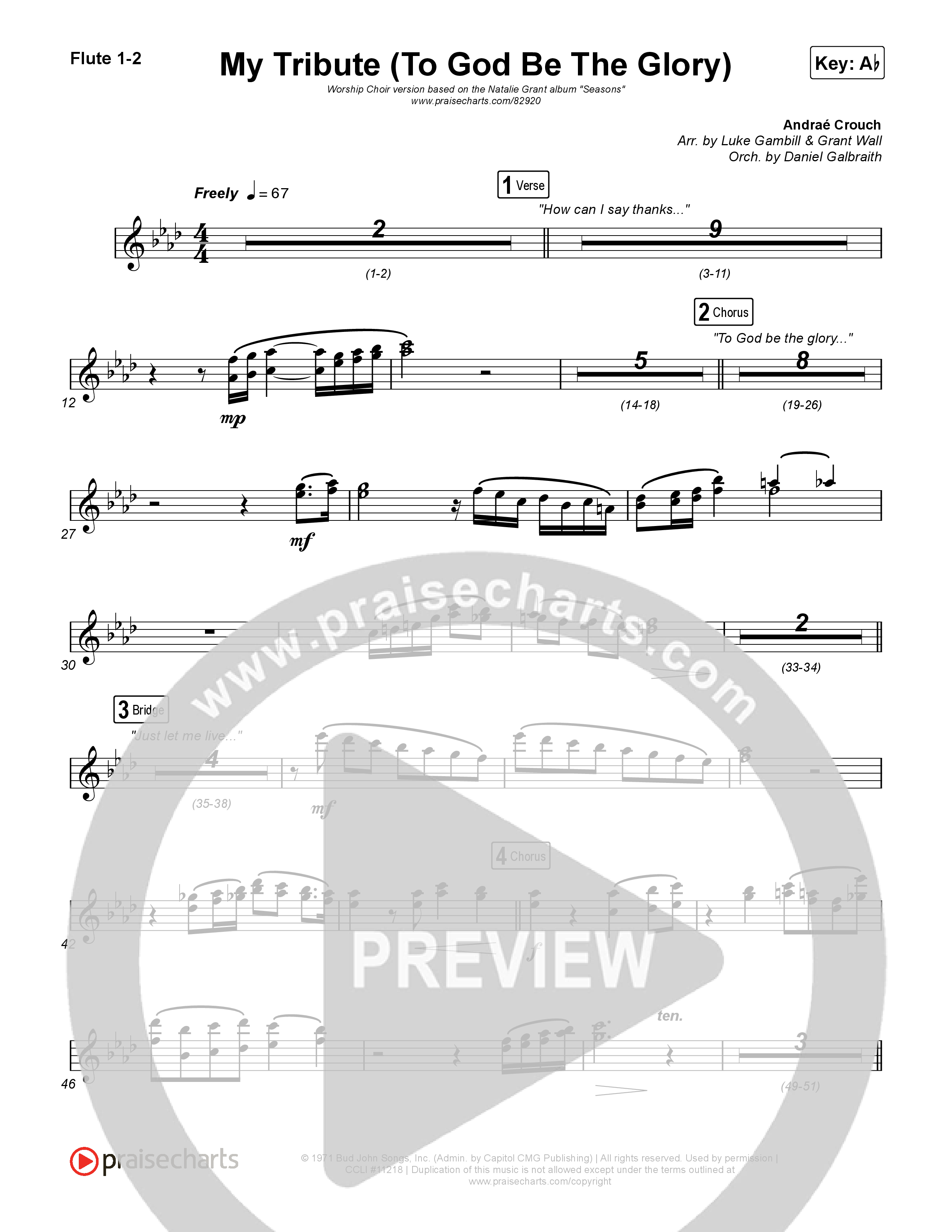 My Tribute (To God Be The Glory) (Worship Choir/SAB) Wind Pack (Natalie Grant / CeCe Winans / Arr. Luke Gambill)